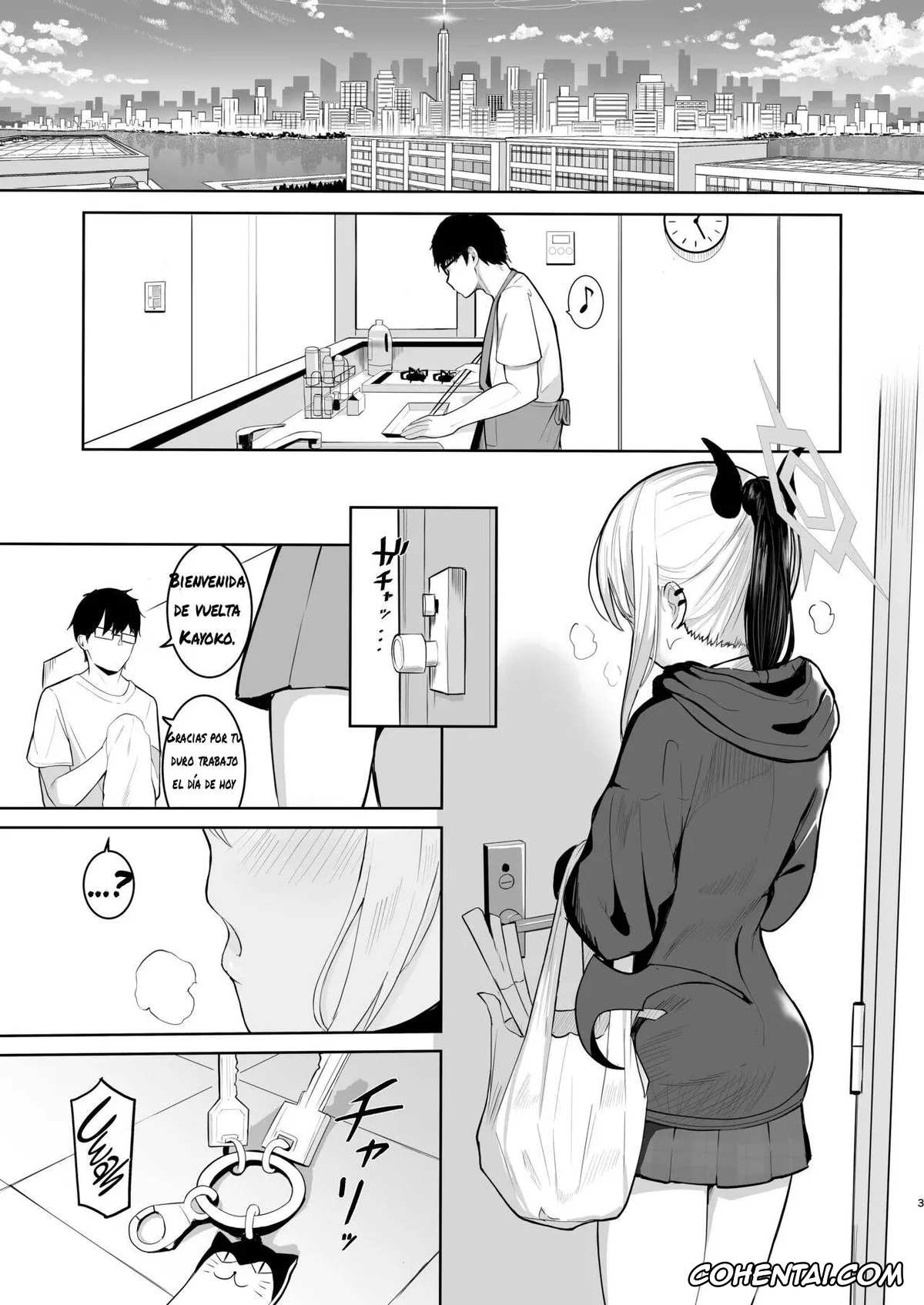 Blue Archive xxx, Kayoko Onikata xxx, Sensei xxx, Kayoko to Dousei Seikatsu (Blue Archive), pagina 4