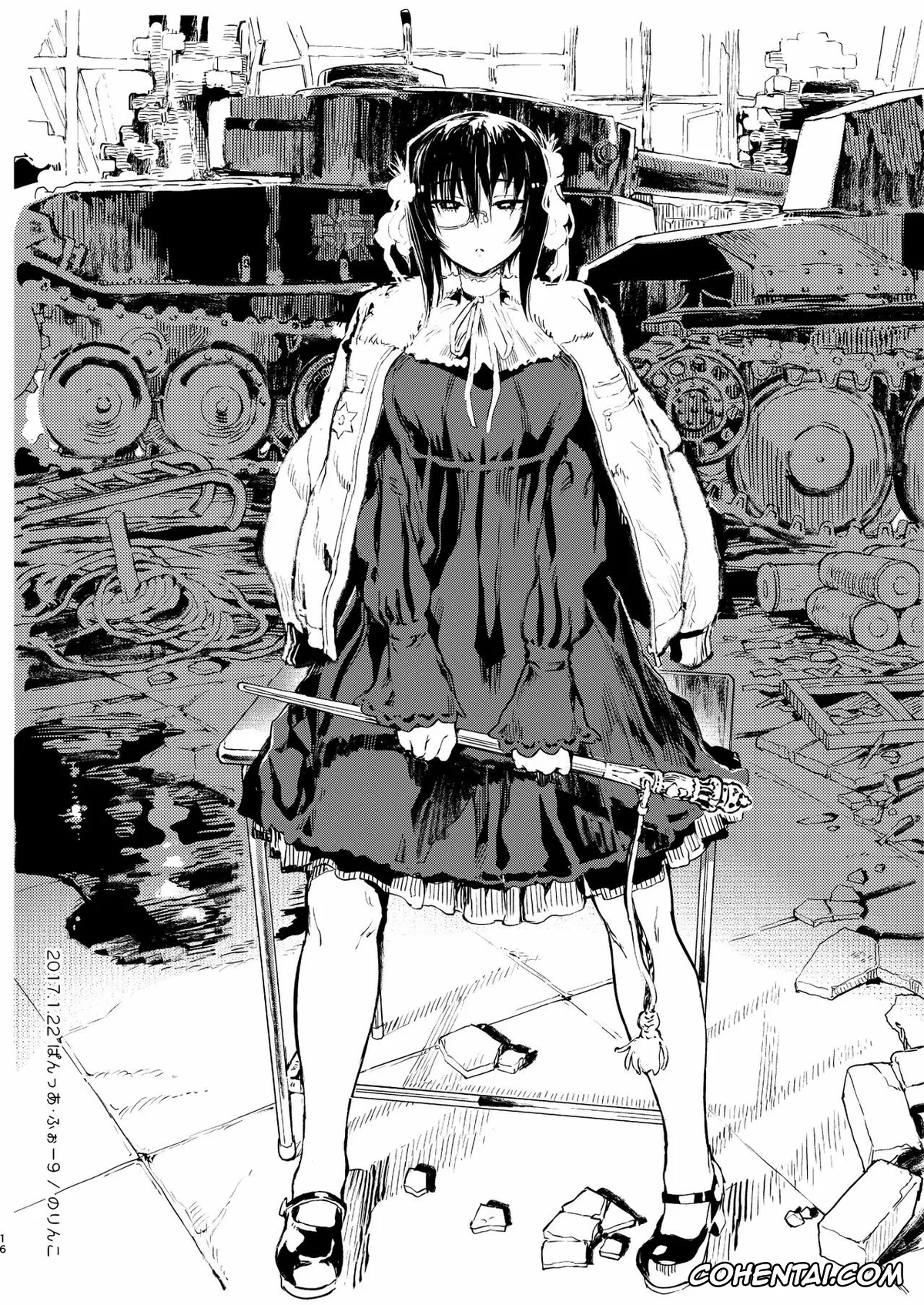 Girls und Panzer porno, Momo Kawashima porno, Momokan Juken Benkyou no Tame Otomari Shi ni Kita Momo-chan ni Gyaku Suiminkan Sarechau Hon (Girls und Panzer), pagina 17