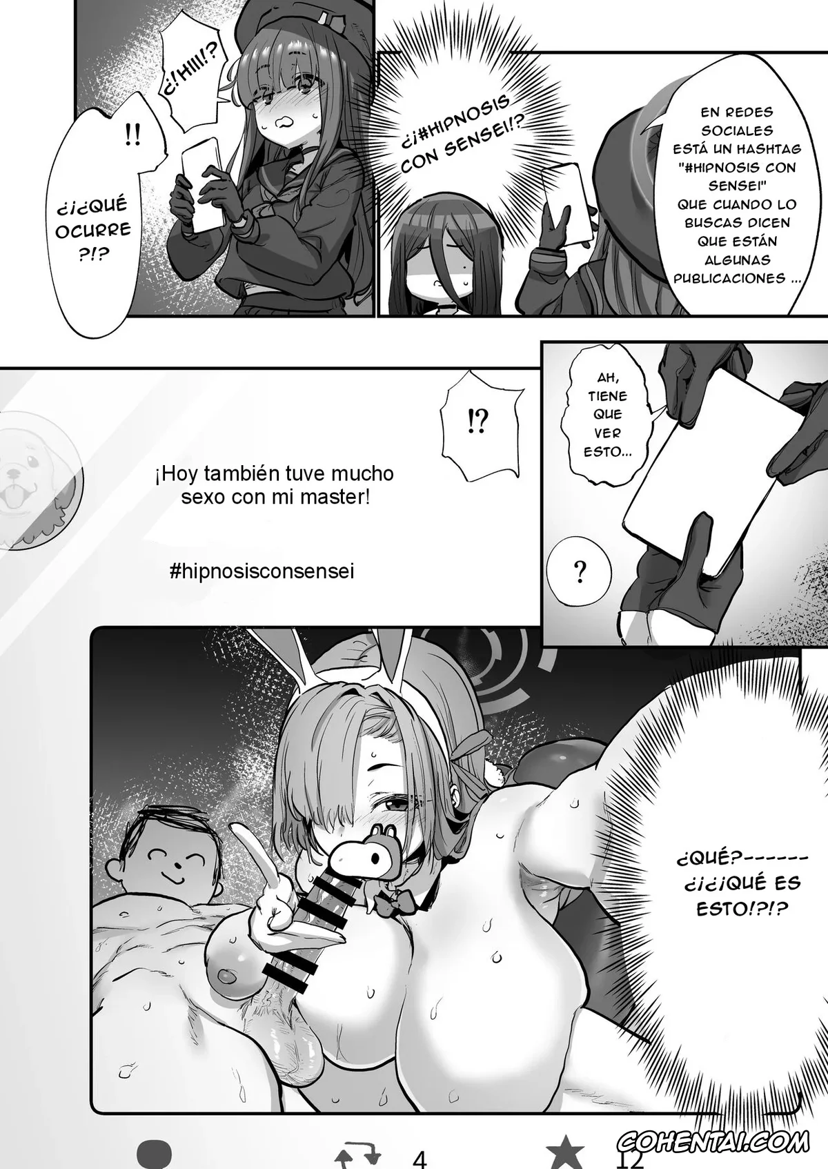 Blue Archive hentai, Hasumi Hanekawa hentai, Sensei hentai, Sensei Saimin Smapho (Blue Archive), pagina 3