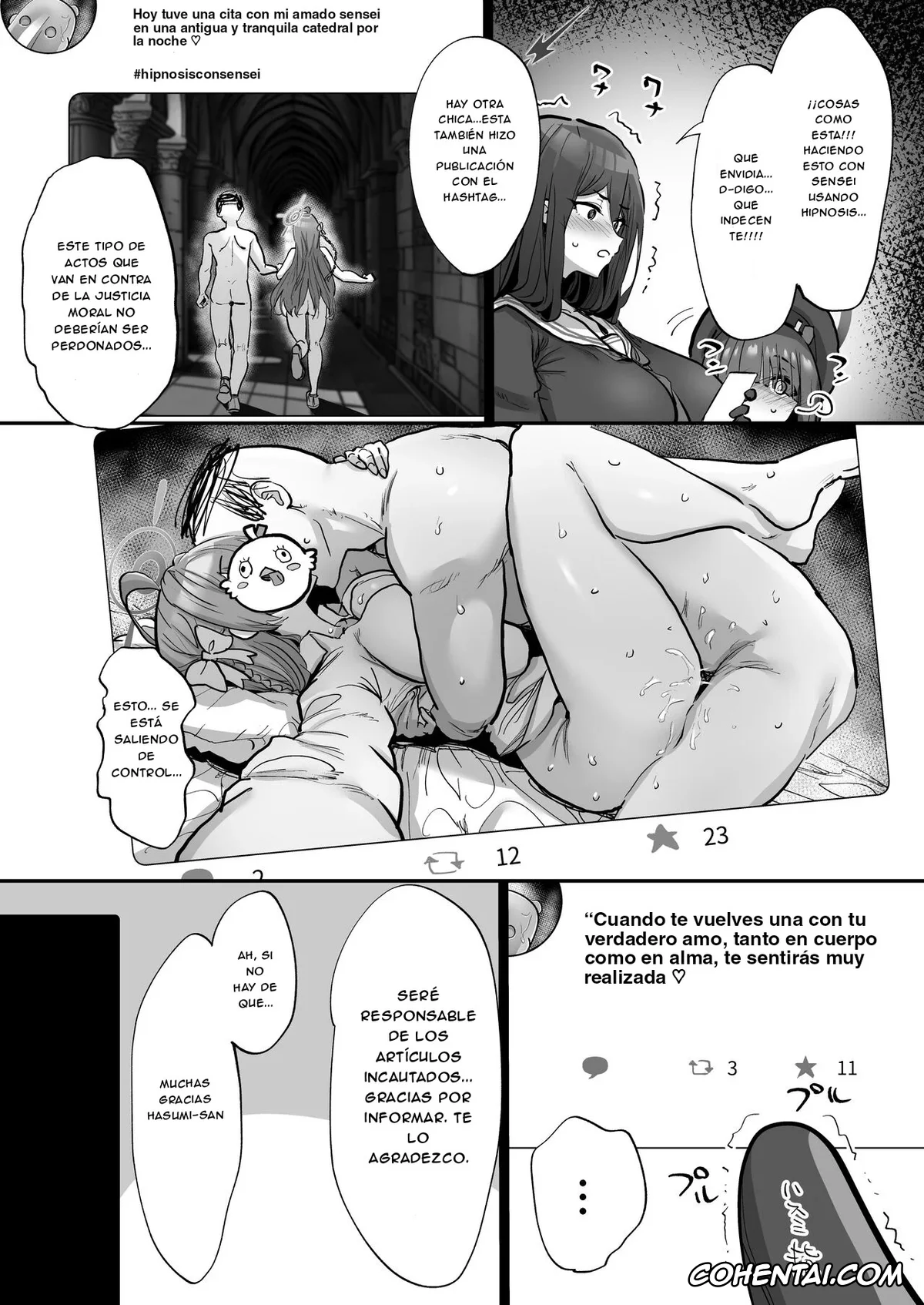 Blue Archive xxx, Hasumi Hanekawa xxx, Sensei xxx, Sensei Saimin Smapho (Blue Archive), pagina 4