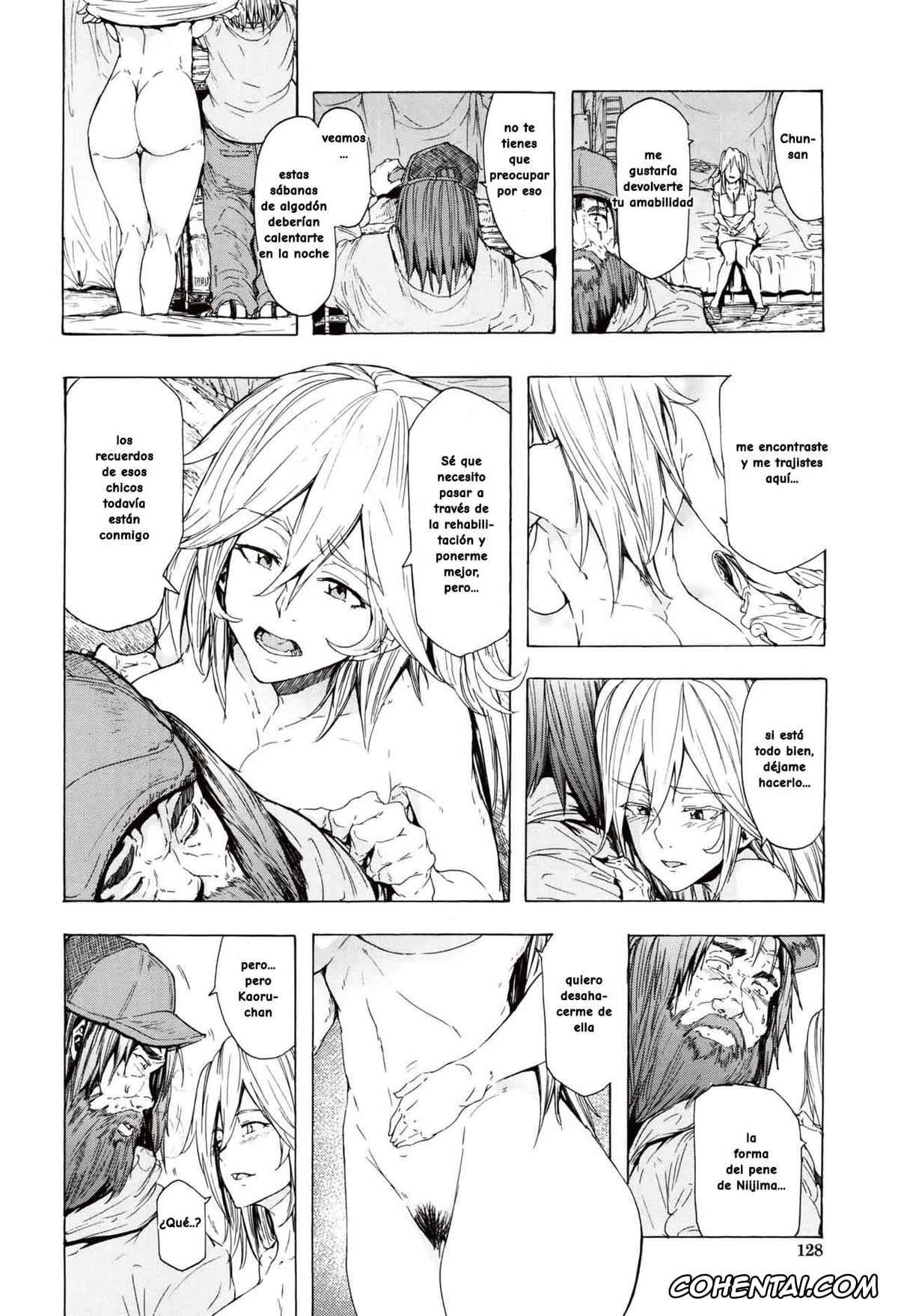 Manga porno, Tankoubon porno, Juurin no Ame, pagina 128