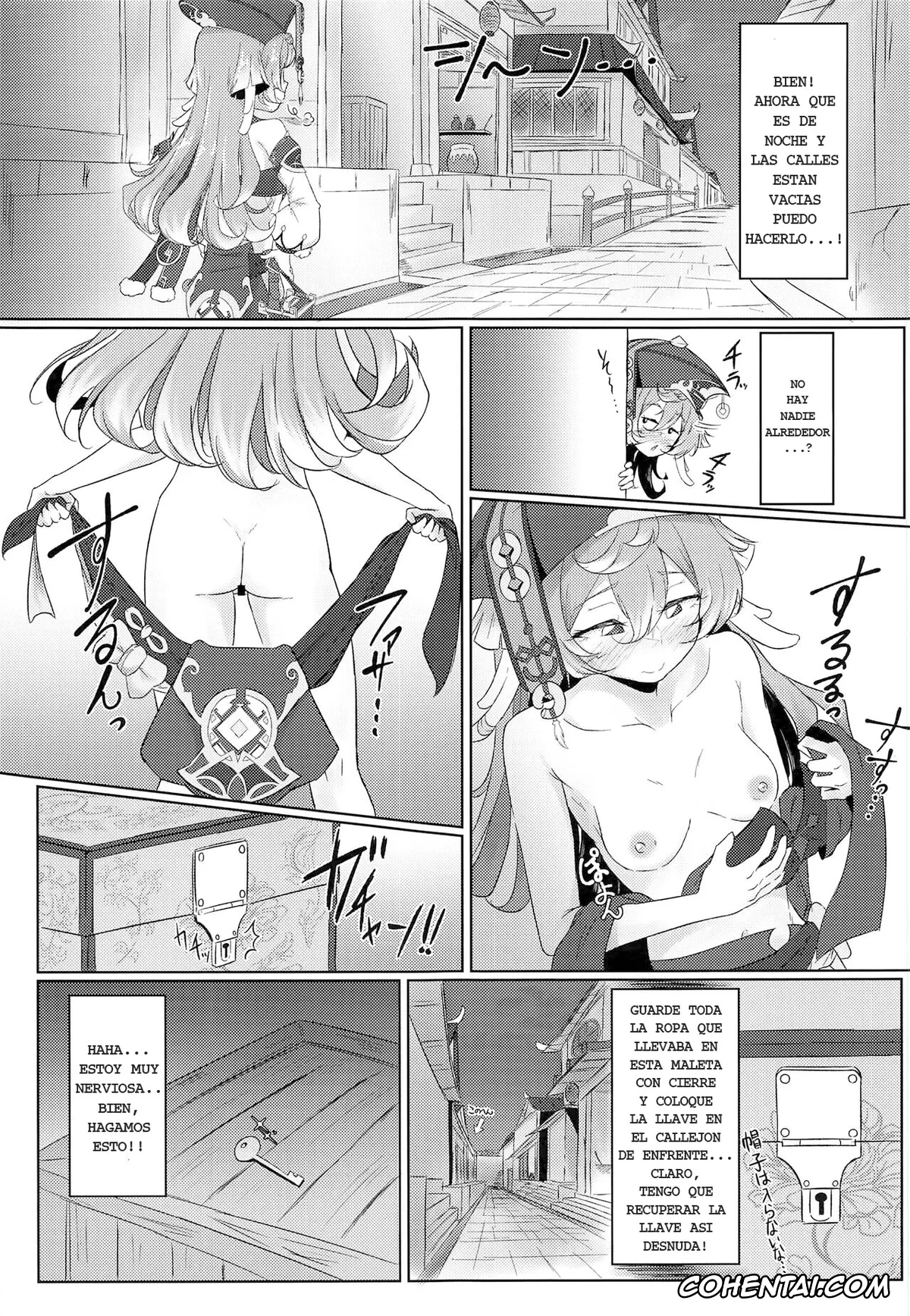 Genshin Impact hentai, Yanfei hentai, Yagai Roshutsu wa Hourei Ihan da zo (Genshin Impact), pagina 6
