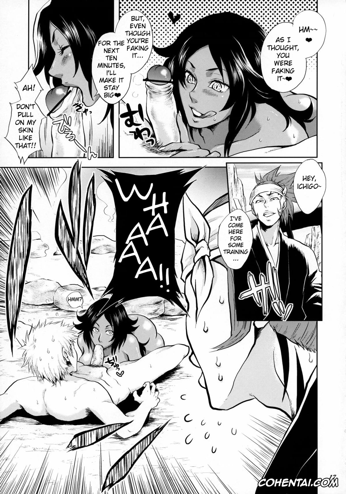 Bleach porno, Ichigo Kurosaki porno, Kisuke Urahara porno, Renji Abarai porno, Yoruichi Shihoin porno, Yukemuri NyanNyan Jiken (Bleach), pagina 17