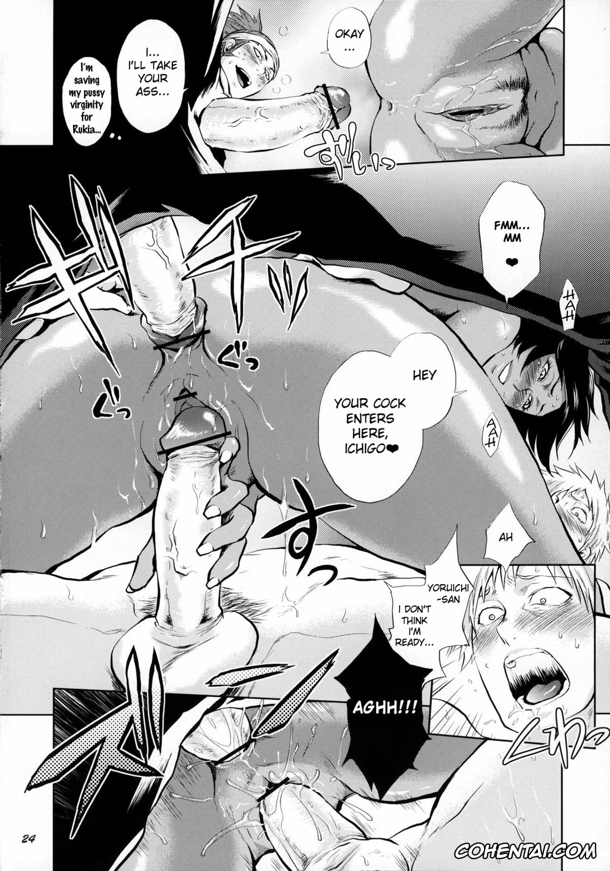 Bleach hentai, Ichigo Kurosaki hentai, Kisuke Urahara hentai, Renji Abarai hentai, Yoruichi Shihoin hentai, Yukemuri NyanNyan Jiken (Bleach), pagina 24