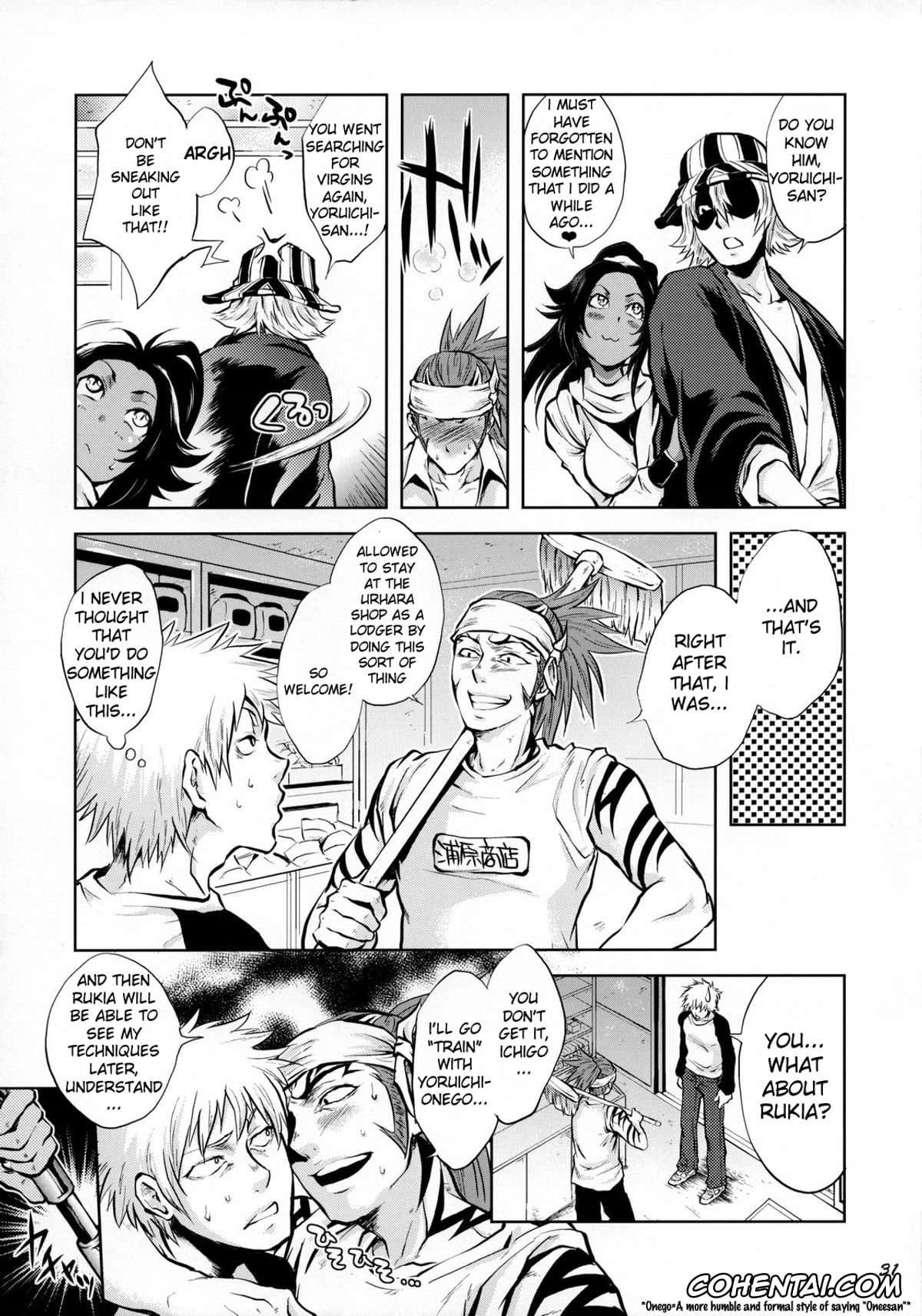 Bleach xxx, Ichigo Kurosaki xxx, Kisuke Urahara xxx, Renji Abarai xxx, Yoruichi Shihoin xxx, Yukemuri NyanNyan Jiken (Bleach), pagina 31