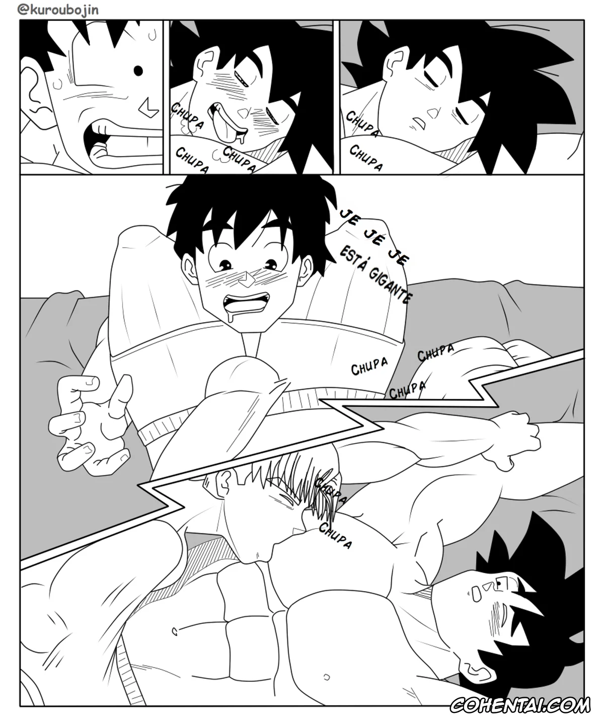 Dragon Ball hentai, Son Goku hentai, Son Goten hentai, Trunks Briefs hentai, Kuroubojin hyperbolic time room (Dragon Ball), pagina 3