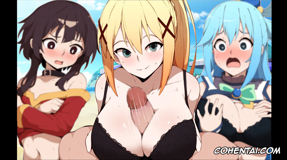 Kono Subarashii Sekai ni Syukufuku o! porno, Aqua porno, Darkness | Lalatina Ford Dustiness porno, Megumin porno, Vacaciones en la playa con Aqua, Megumin y Darkness (Kono Subarashii Sekai ni Syukufuku o!), pagina 2