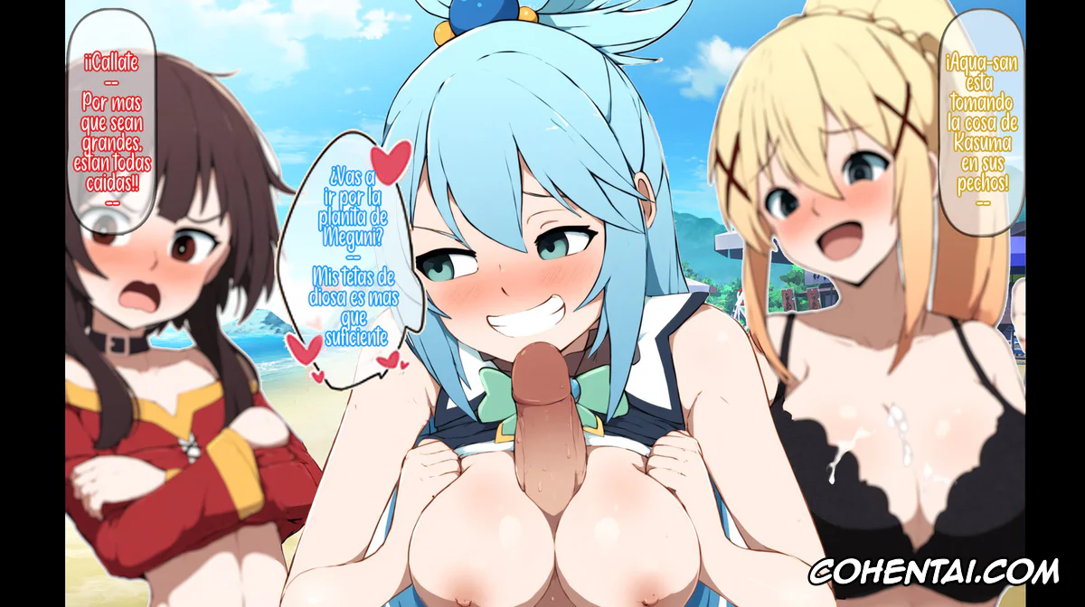 Kono Subarashii Sekai ni Syukufuku o! xxx, Aqua xxx, Darkness | Lalatina Ford Dustiness xxx, Megumin xxx, Vacaciones en la playa con Aqua, Megumin y Darkness (Kono Subarashii Sekai ni Syukufuku o!), pagina 10