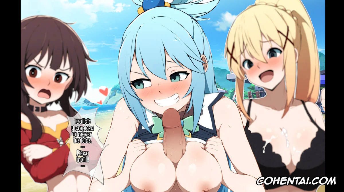 Kono Subarashii Sekai ni Syukufuku o! porno, Aqua porno, Darkness | Lalatina Ford Dustiness porno, Megumin porno, Vacaciones en la playa con Aqua, Megumin y Darkness (Kono Subarashii Sekai ni Syukufuku o!), pagina 11