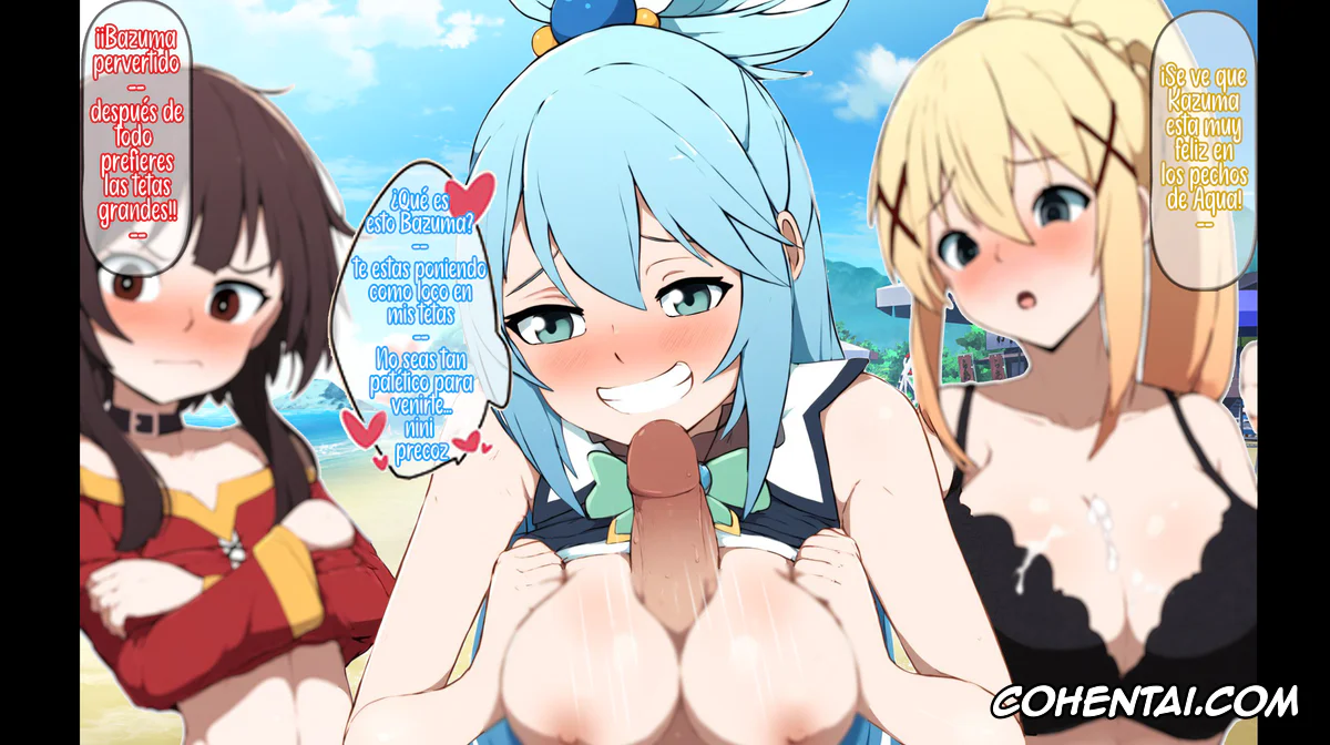 Kono Subarashii Sekai ni Syukufuku o! hentai, Aqua hentai, Darkness | Lalatina Ford Dustiness hentai, Megumin hentai, Vacaciones en la playa con Aqua, Megumin y Darkness (Kono Subarashii Sekai ni Syukufuku o!), pagina 12