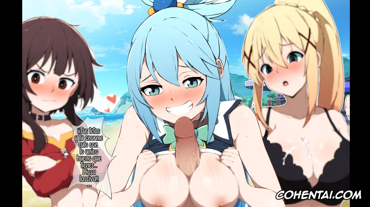 Kono Subarashii Sekai ni Syukufuku o! xxx, Aqua xxx, Darkness | Lalatina Ford Dustiness xxx, Megumin xxx, Vacaciones en la playa con Aqua, Megumin y Darkness (Kono Subarashii Sekai ni Syukufuku o!), pagina 13