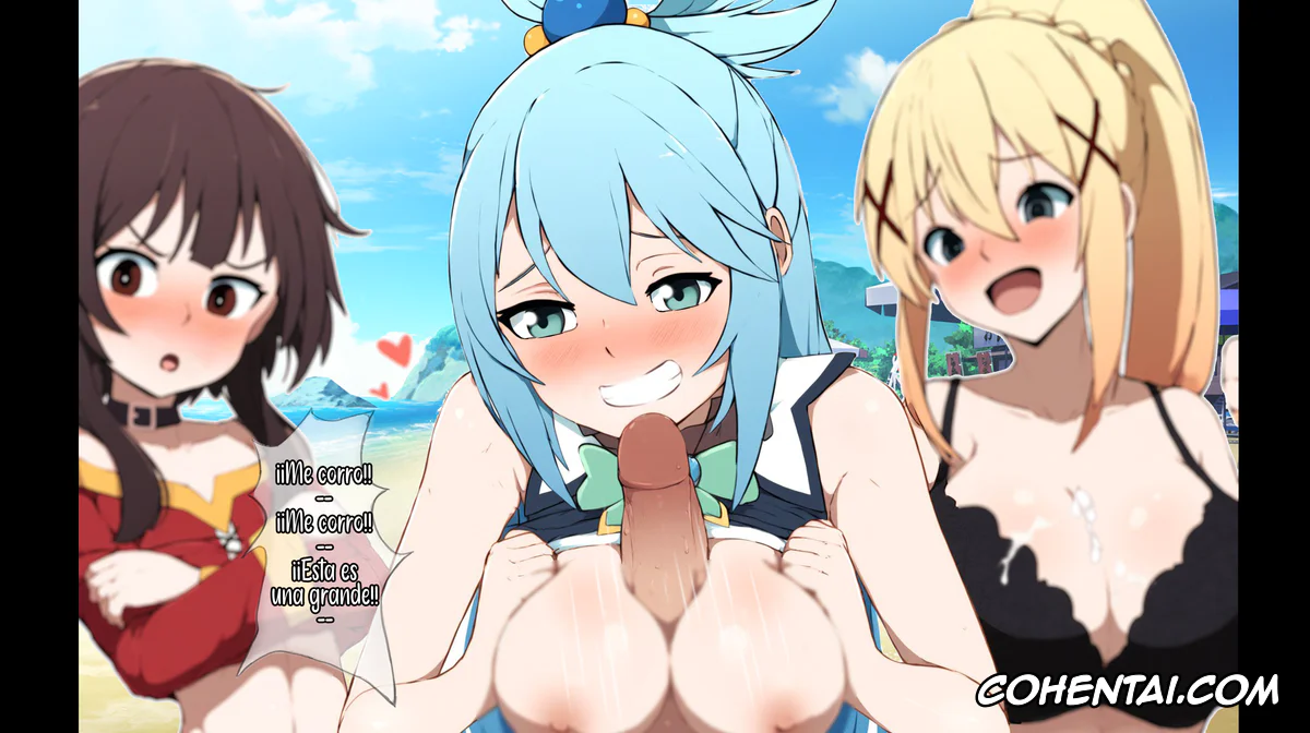 Kono Subarashii Sekai ni Syukufuku o! porno, Aqua porno, Darkness | Lalatina Ford Dustiness porno, Megumin porno, Vacaciones en la playa con Aqua, Megumin y Darkness (Kono Subarashii Sekai ni Syukufuku o!), pagina 14