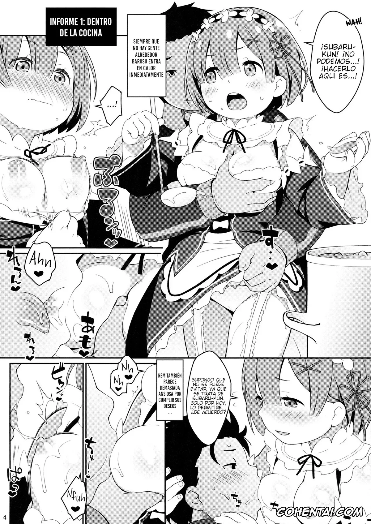 Re:Zero kara Hajimeru Isekai Seikatsu hentai, Rem hentai, Subaru Natsuki hentai, Barusu Kansatsu Nikki (Re:Zero Kara Hajimeru Isekai Seikatsu), pagina 3
