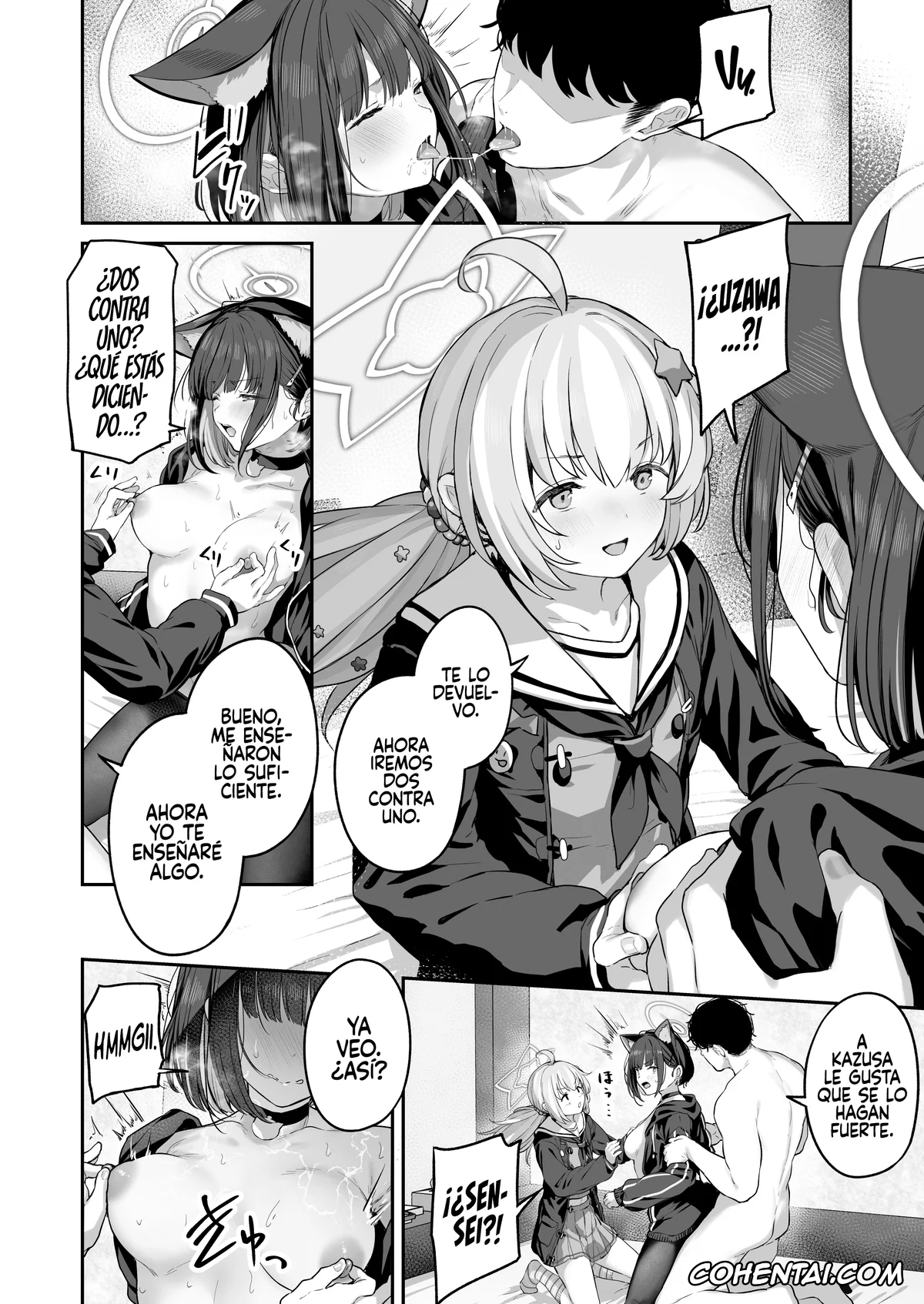 Blue Archive xxx, Kazusa Kyouyama xxx, Reisa Uzawa xxx, Sensei xxx, Tokoton Yacchau Kyouyama Kazusa 2 (Blue Archive), pagina 52