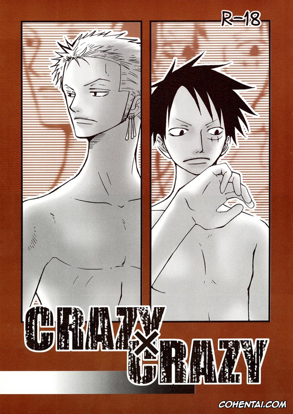 One Piece xxx, Monkey D. Luffy xxx, Roronoa Zoro xxx, CRAZY X CRAZY (One Piece), pagina 1