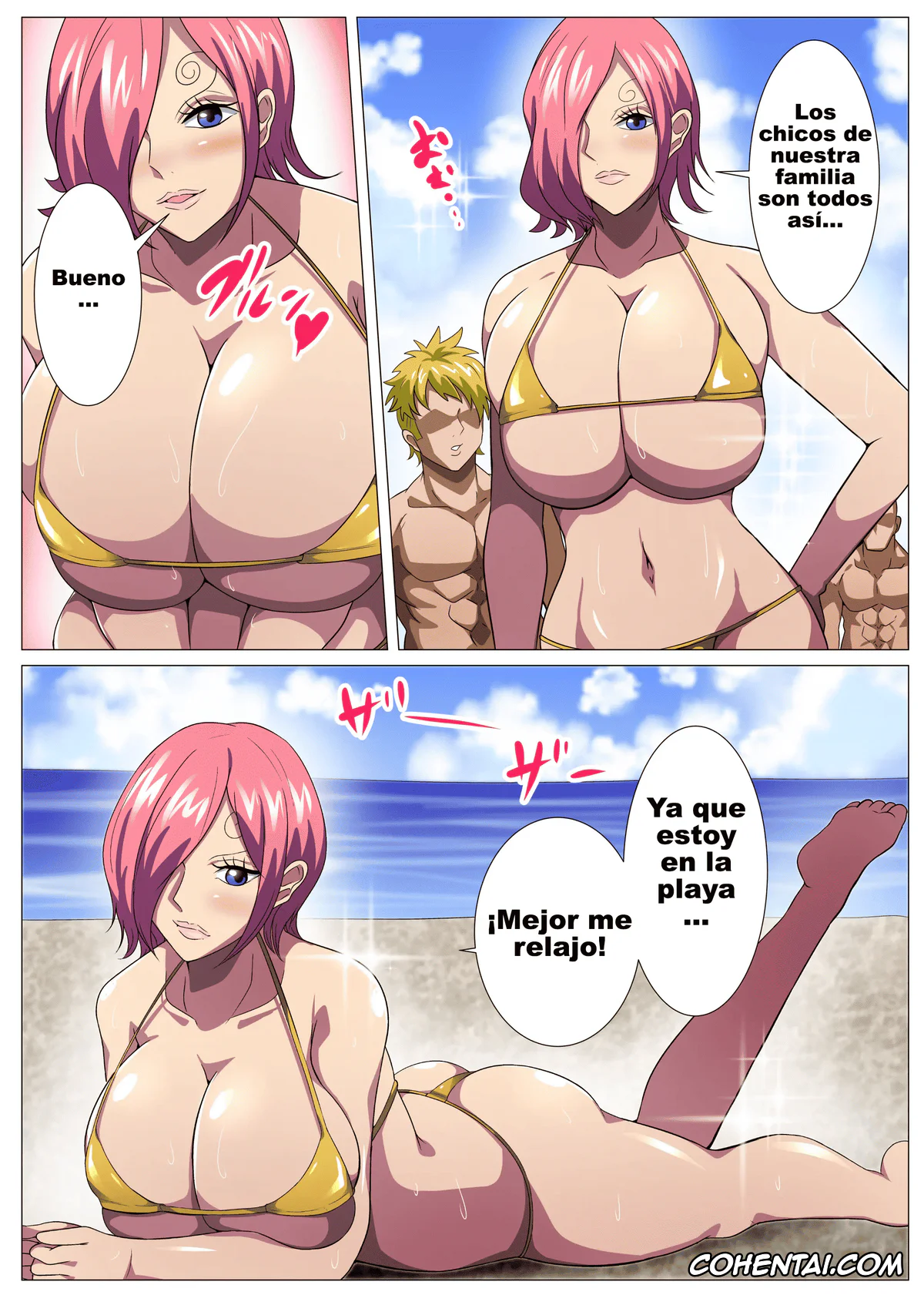 One Piece hentai, Reiju Vinsmoke hentai, Bakunyuu Onee-san no Asedaku Ecchi (One Piece), pagina 3