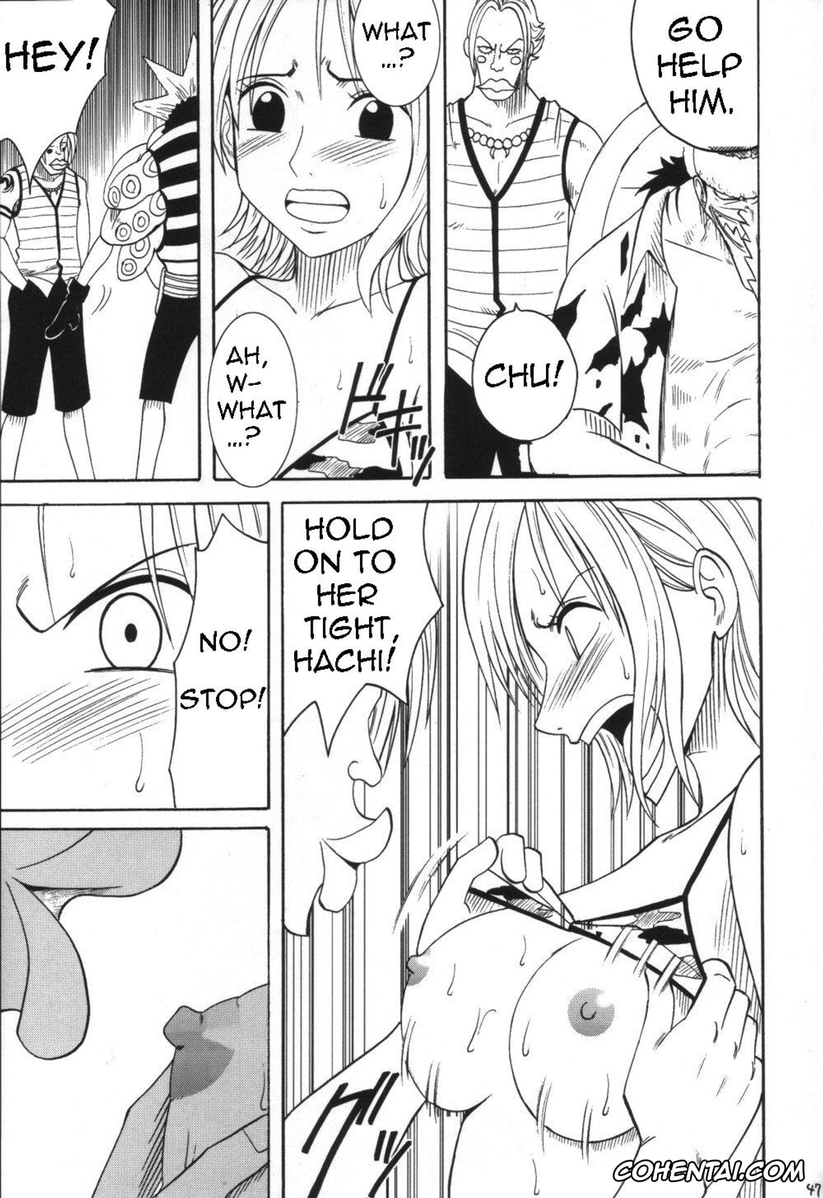 One Piece xxx, Arlong xxx, Monkey D. Luffy xxx, Nami xxx, Nojiko xxx, VOYAGE (One Piece), pagina 46