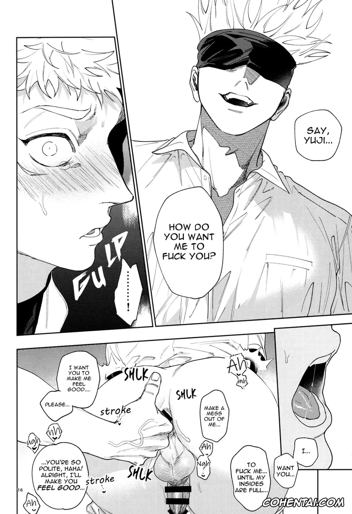 Jujutsu Kaisen hentai, Satoru Gojo hentai, Yuuji Itadori hentai, Totsujo Nyuubu Shitekita Danshi ga Erosugite Nanmo okoranai hazu ga naku (Jujutsu Kaisen), pagina 15
