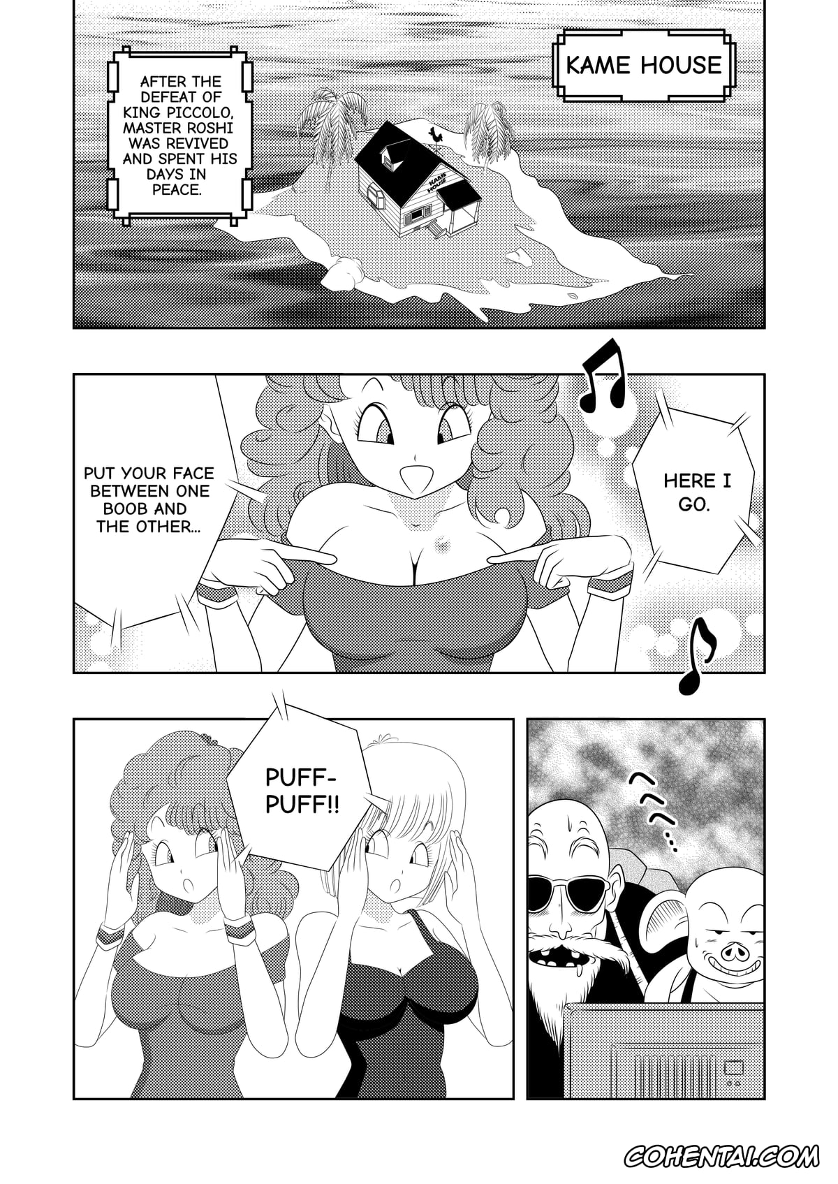 Dragon Ball xxx, Bulma Briefs xxx, Master Roshi xxx, Revenge on Frypan Mountain (Dragon Ball), pagina 1