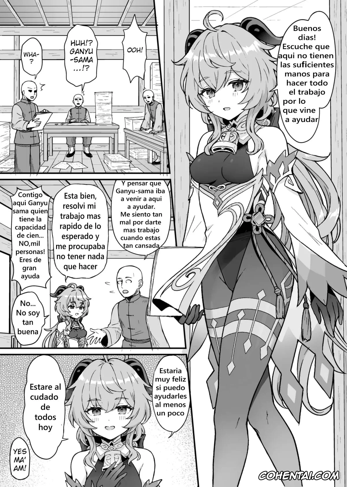 Genshin Impact porno, Ganyu porno, Ganyu-chan ga Shigoto to Seiyoku Shori o Otetsudai suru Hon. (Genshin Impact), pagina 2