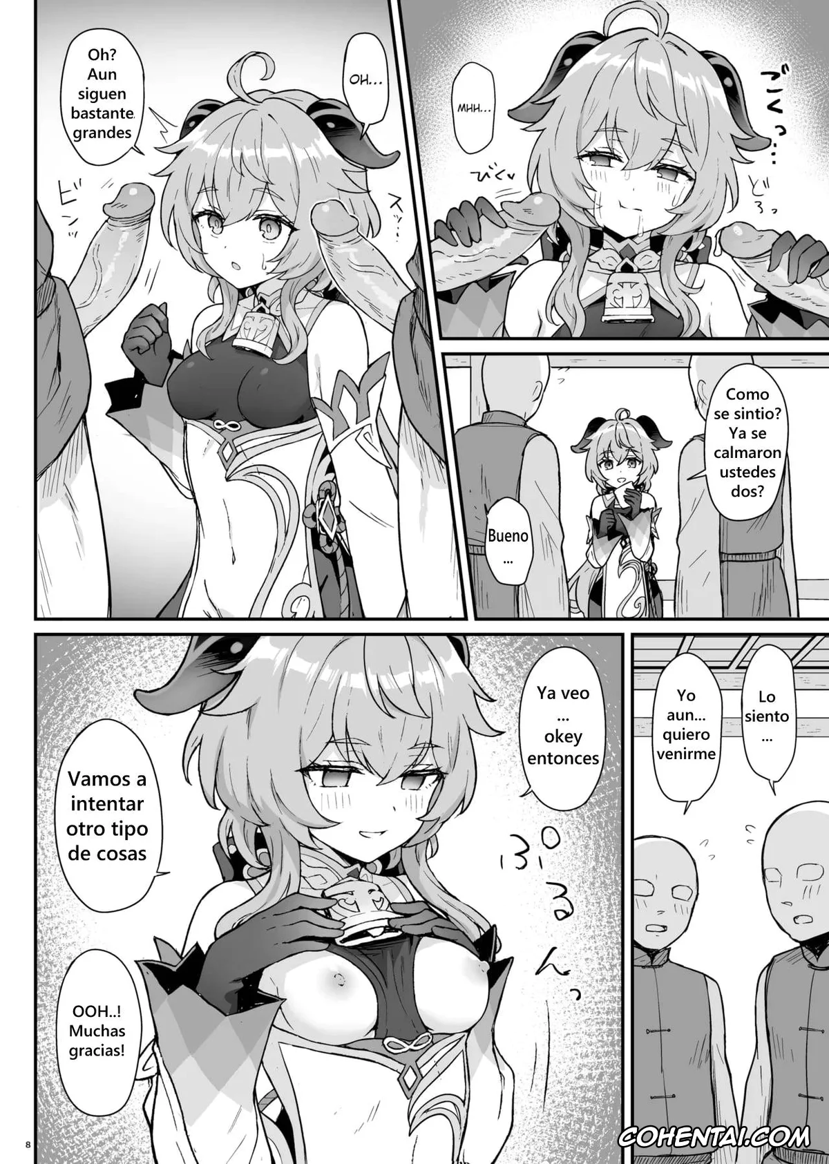 Genshin Impact hentai, Ganyu hentai, Ganyu-chan ga Shigoto to Seiyoku Shori o Otetsudai suru Hon. (Genshin Impact), pagina 9