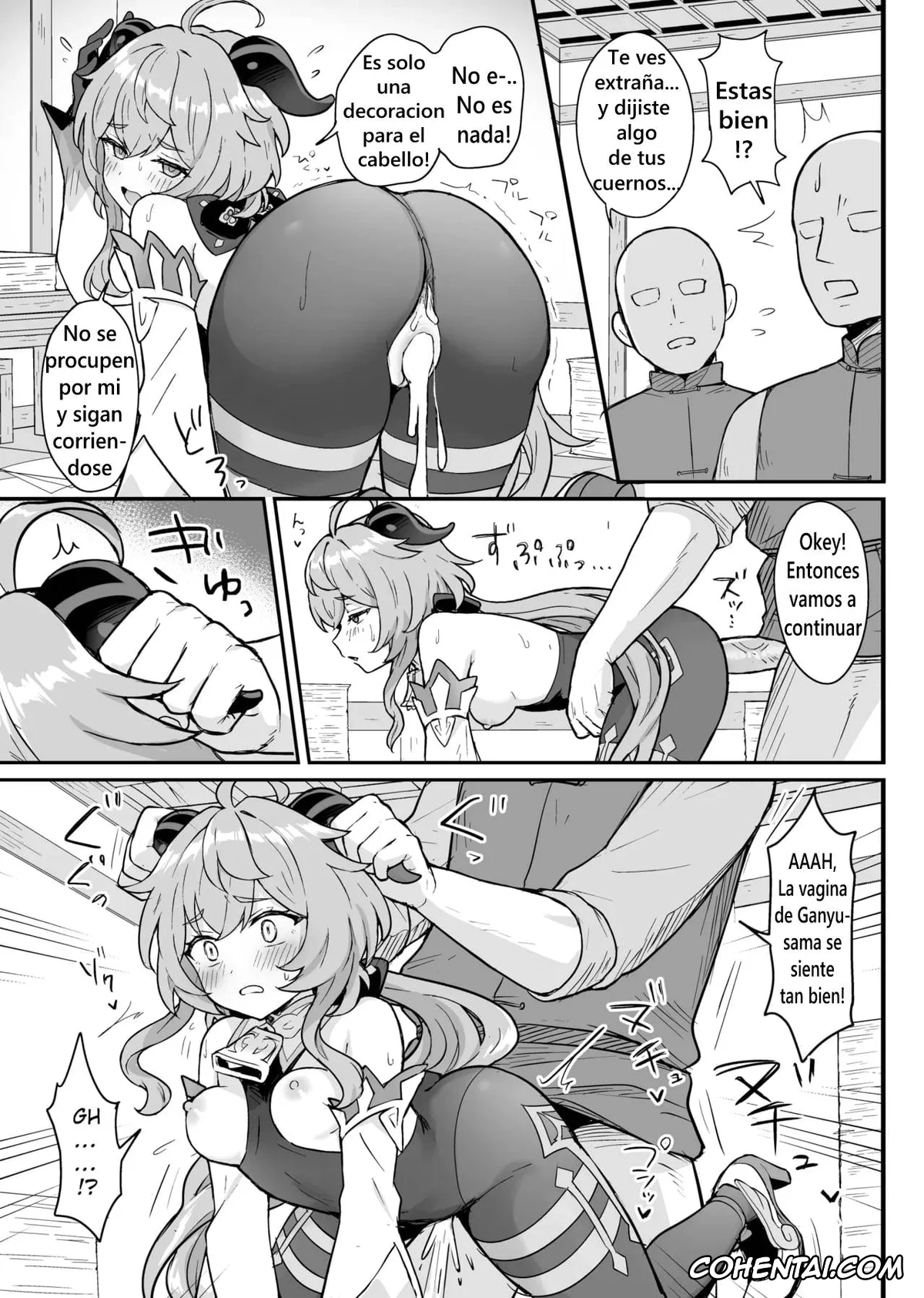 Genshin Impact porno, Ganyu porno, Ganyu-chan ga Shigoto to Seiyoku Shori o Otetsudai suru Hon. (Genshin Impact), pagina 14