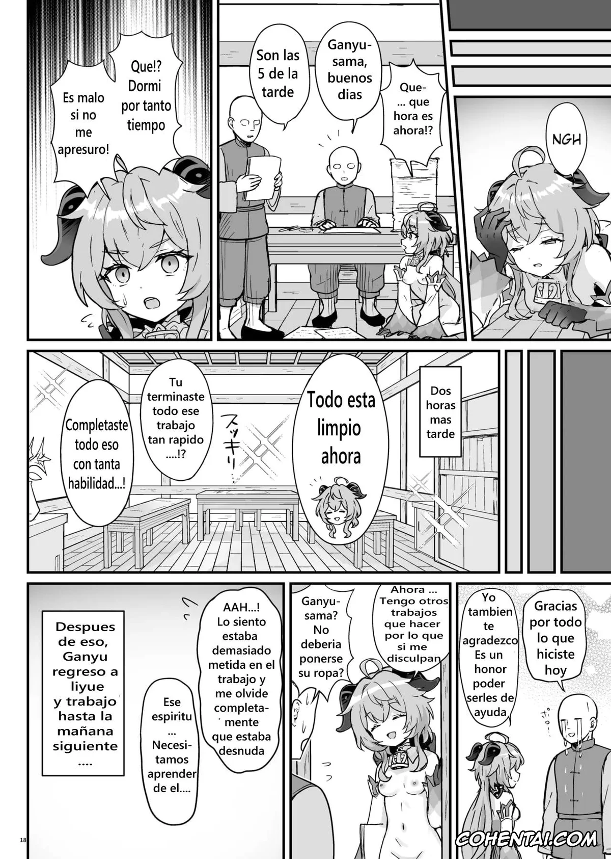 Genshin Impact xxx, Ganyu xxx, Ganyu-chan ga Shigoto to Seiyoku Shori o Otetsudai suru Hon. (Genshin Impact), pagina 19