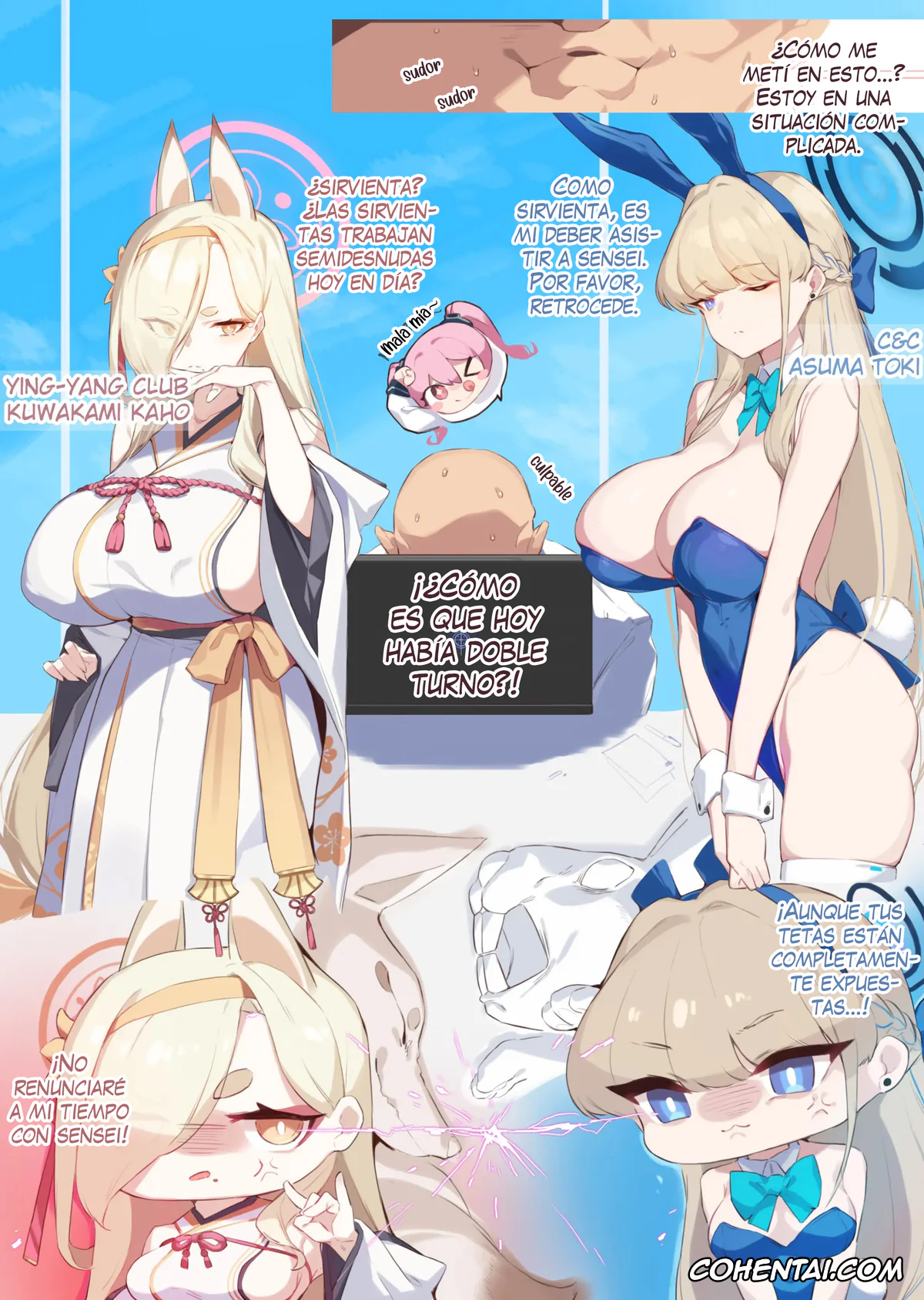 Blue Archive hentai, Kaho Kuwakami hentai, Sensei hentai, Toki Asuma hentai, Usagi to Kitsune no Aida de (Blue Archive), pagina 3