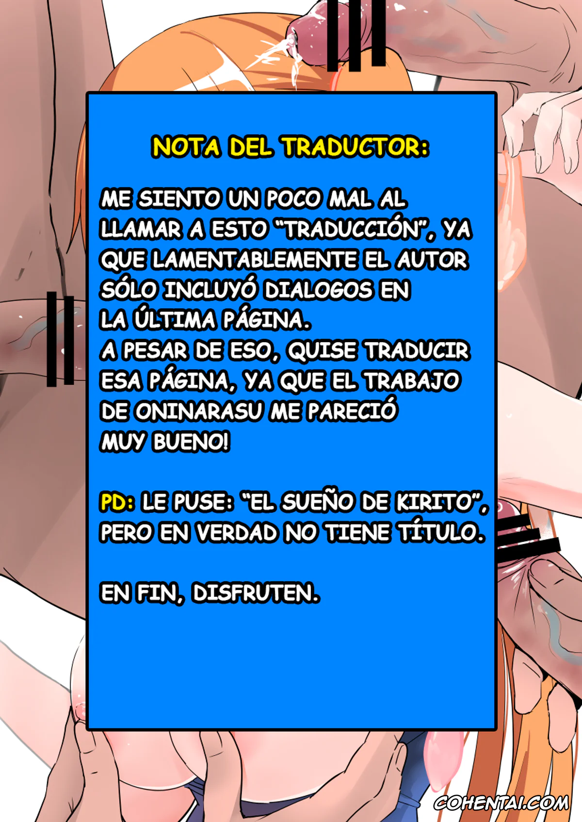 Sword Art Online porno, Asuna Yuuki porno, Asuna 0.0 – El sueño de Kirito (Sword Art Online), pagina 2