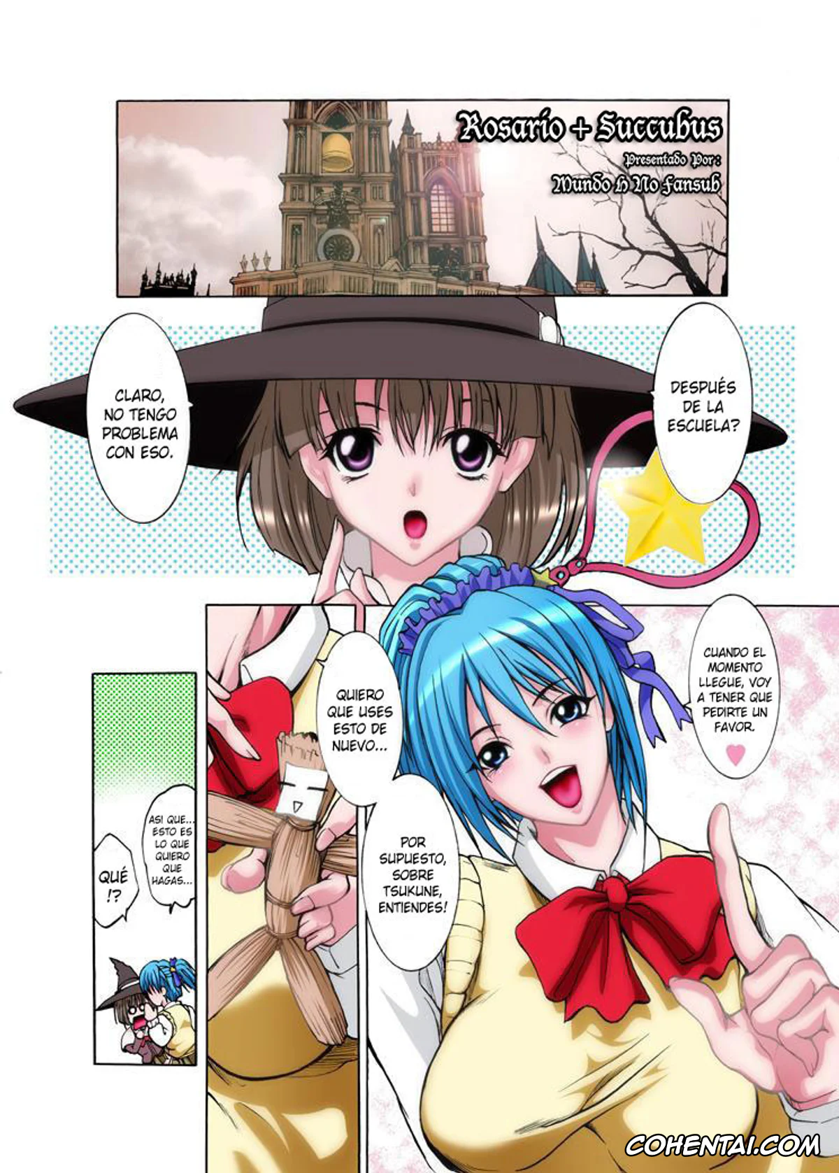 Rosario Vampire porno, Kurumu Kurono porno, Tsukune Aono porno, Yukari Sendo porno, Rosario + Succubus (Rosario + Vampire), pagina 2