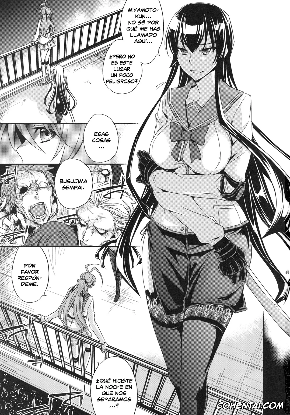 Highschool Of The Dead porno, Rei Miyamoto porno, Saeko Busujima porno, RAPE OF THE DEAD (HIGHSCHOOL OF THE DEAD), pagina 2