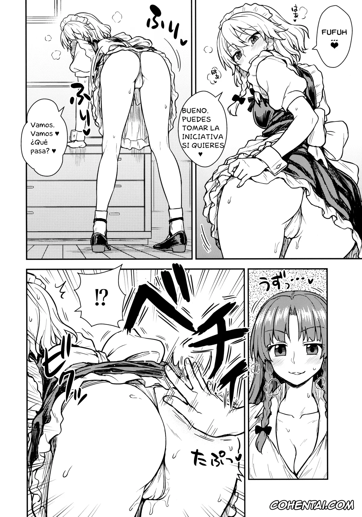 Touhou Project hentai, Hong Meiling hentai, Sakuya Izayoi hentai, Sakuya-san VS Meiling-san (Touhou Project), pagina 9