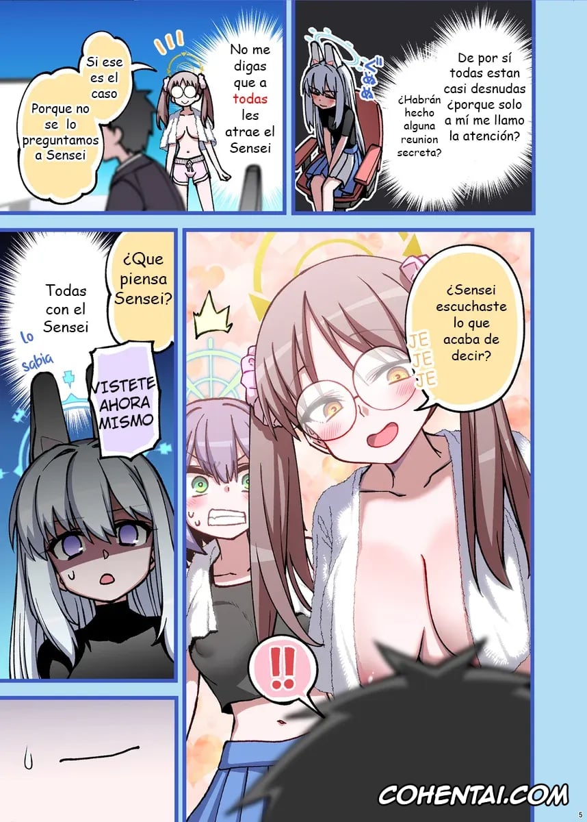 Blue Archive porno, Miyako Tsukiyuki porno, Miyu Kasumizawa porno, Moe Kazekura porno, Saki Sorai porno, Sensei porno, RABBIT Shoutai Schale ni Kikan! (Blue Archive), pagina 5