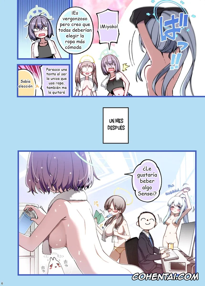 Blue Archive hentai, Miyako Tsukiyuki hentai, Miyu Kasumizawa hentai, Moe Kazekura hentai, Saki Sorai hentai, Sensei hentai, RABBIT Shoutai Schale ni Kikan! (Blue Archive), pagina 6