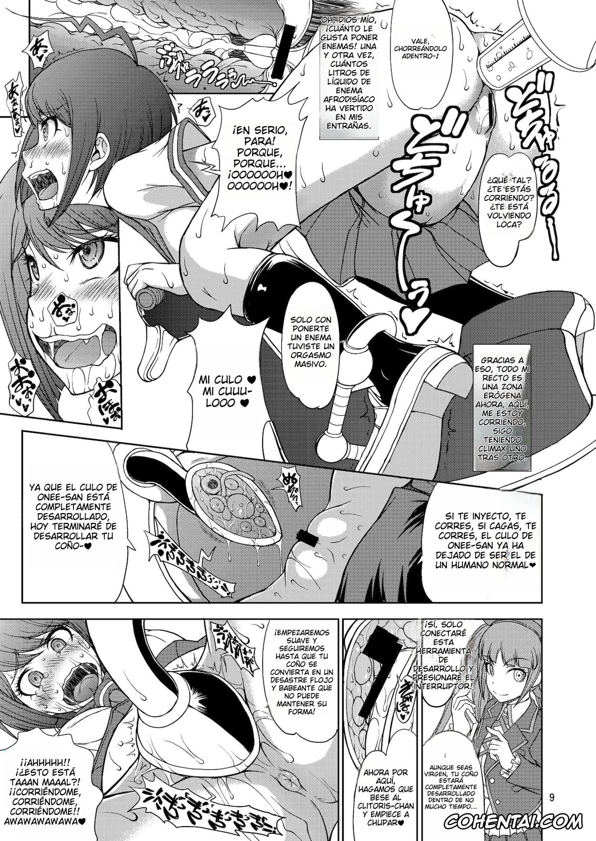 Danganronpa hentai, Komaru Naegi hentai, Kotoko Utsugi hentai, Touko Fukawa hentai, Zettai Zetsubou Zecchou Monorail (Danganronpa), pagina 9