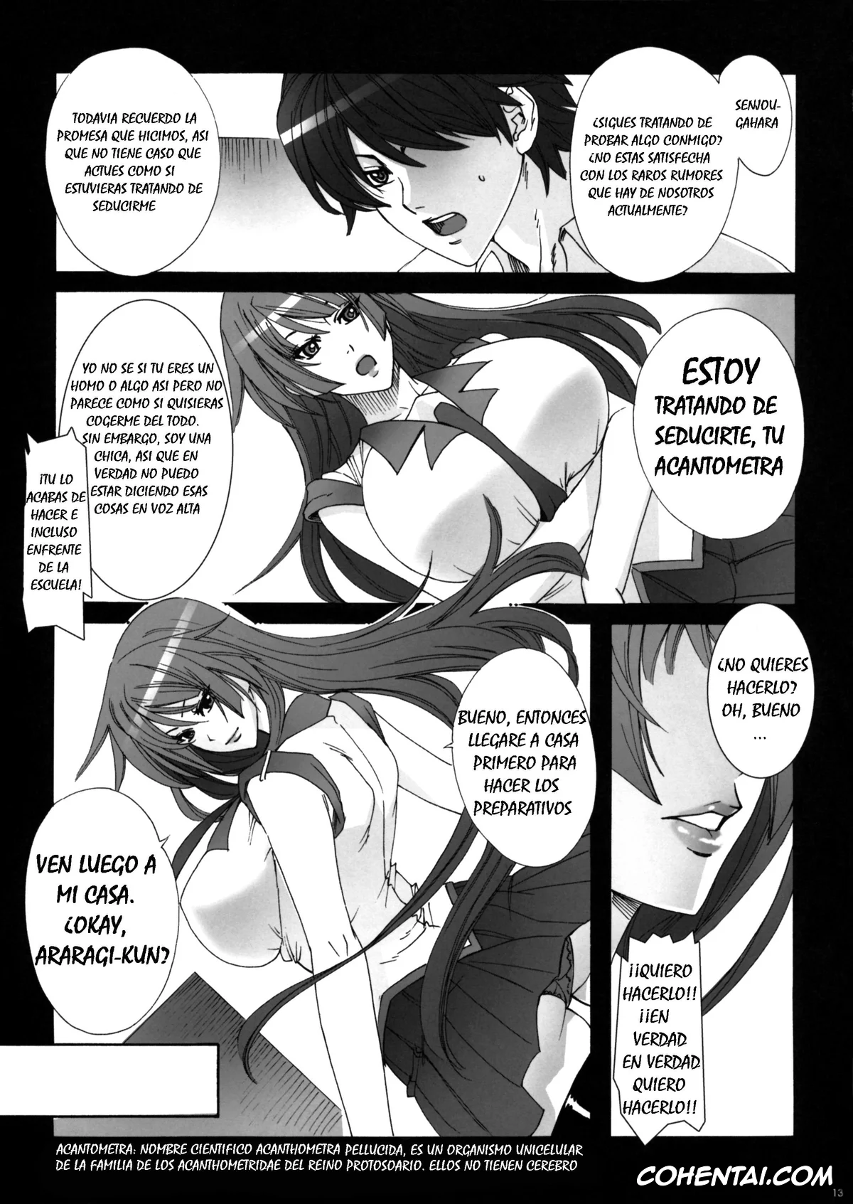 Bakemonogatari hentai, Hitagi Senjougahara hentai, Koyomi Araragi hentai, Soumonogatari – Twin Monogatari (Bakemonogatari), pagina 12