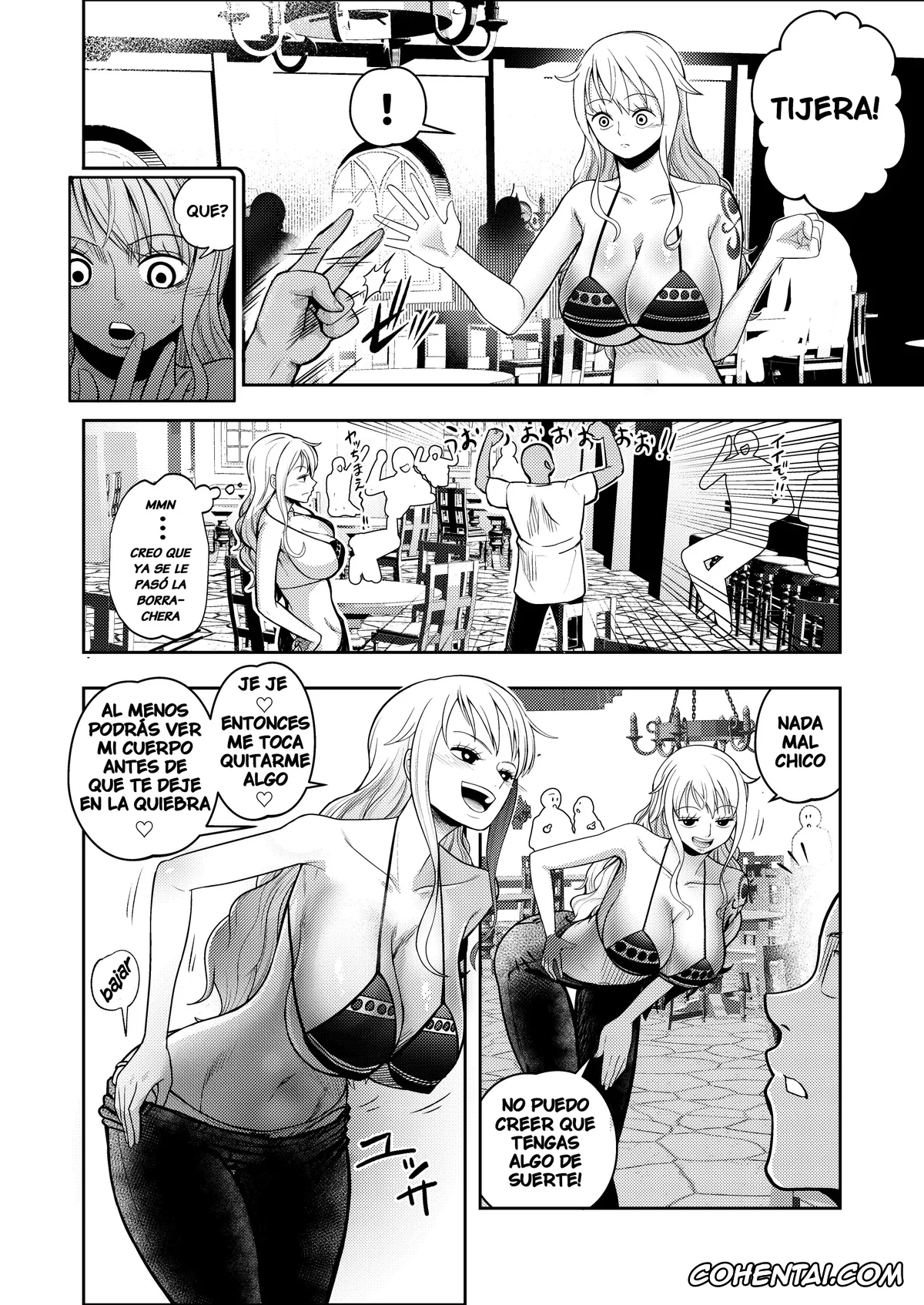 One Piece hentai, Nami hentai, Hage Mob to Nami-san Wakarase Honban Yakyuuken (One Piece), pagina 6