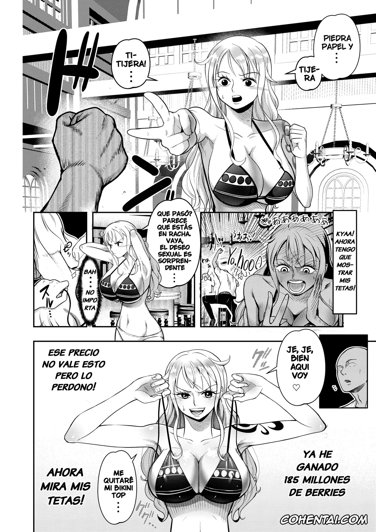 One Piece porno, Nami porno, Hage Mob to Nami-san Wakarase Honban Yakyuuken (One Piece), pagina 8
