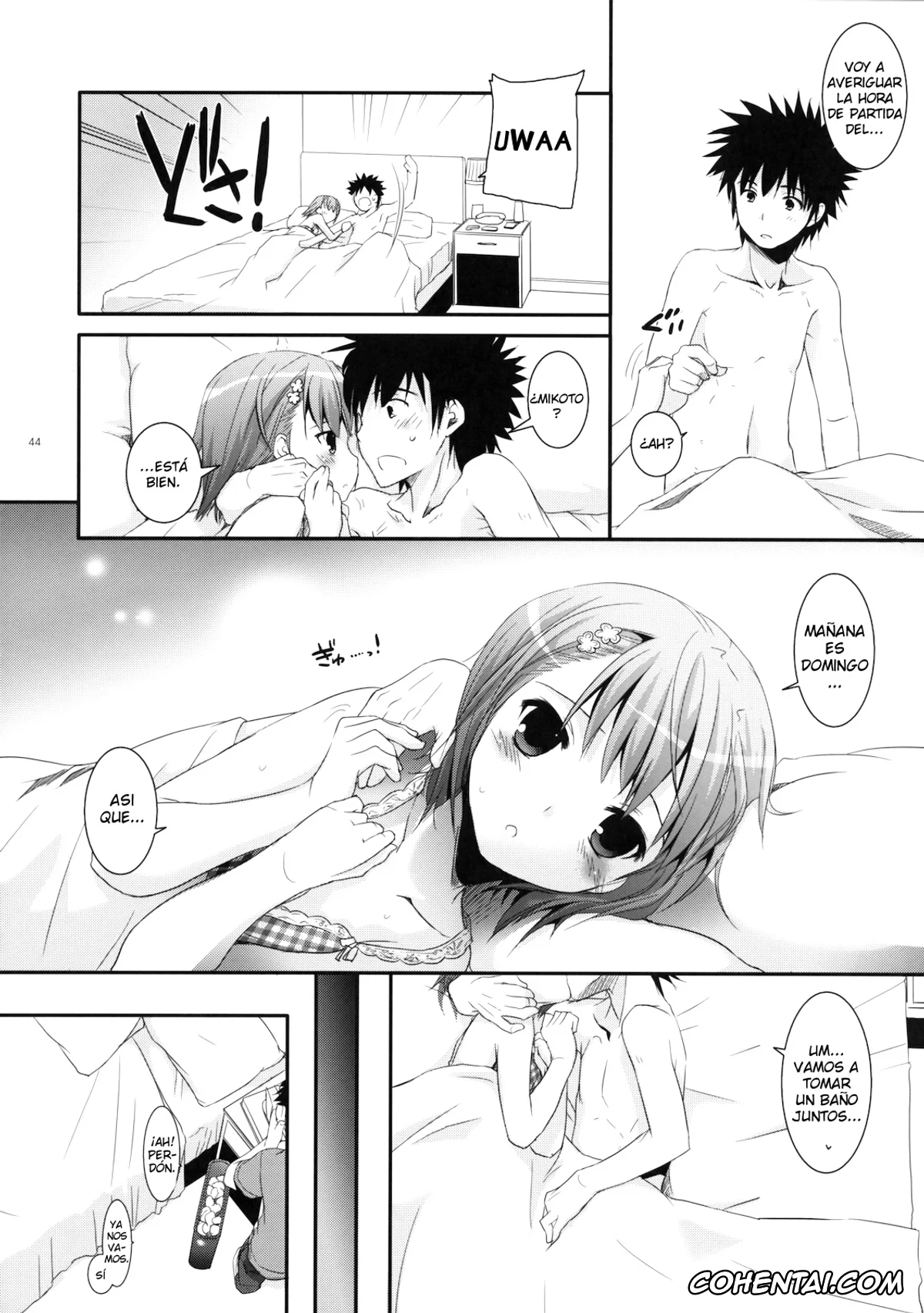 Toaru Project xxx, Mikoto Misaka xxx, Touma Kamijou xxx, D.L. action 53 (Toaru Kagaku no Railgun), pagina 43