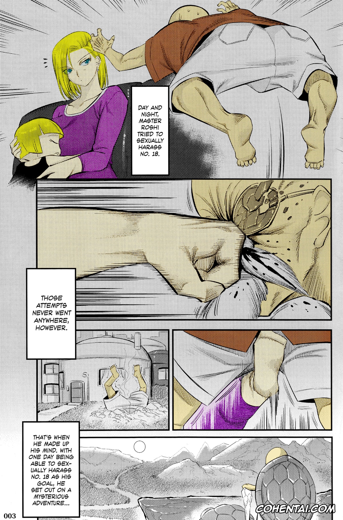 Dragon Ball Z porno, Android 18 porno, Master Roshi porno, 18-gou ni Mainichi Muriyari Semen Shiboritorareru Hon (Dragon Ball Z), pagina 2