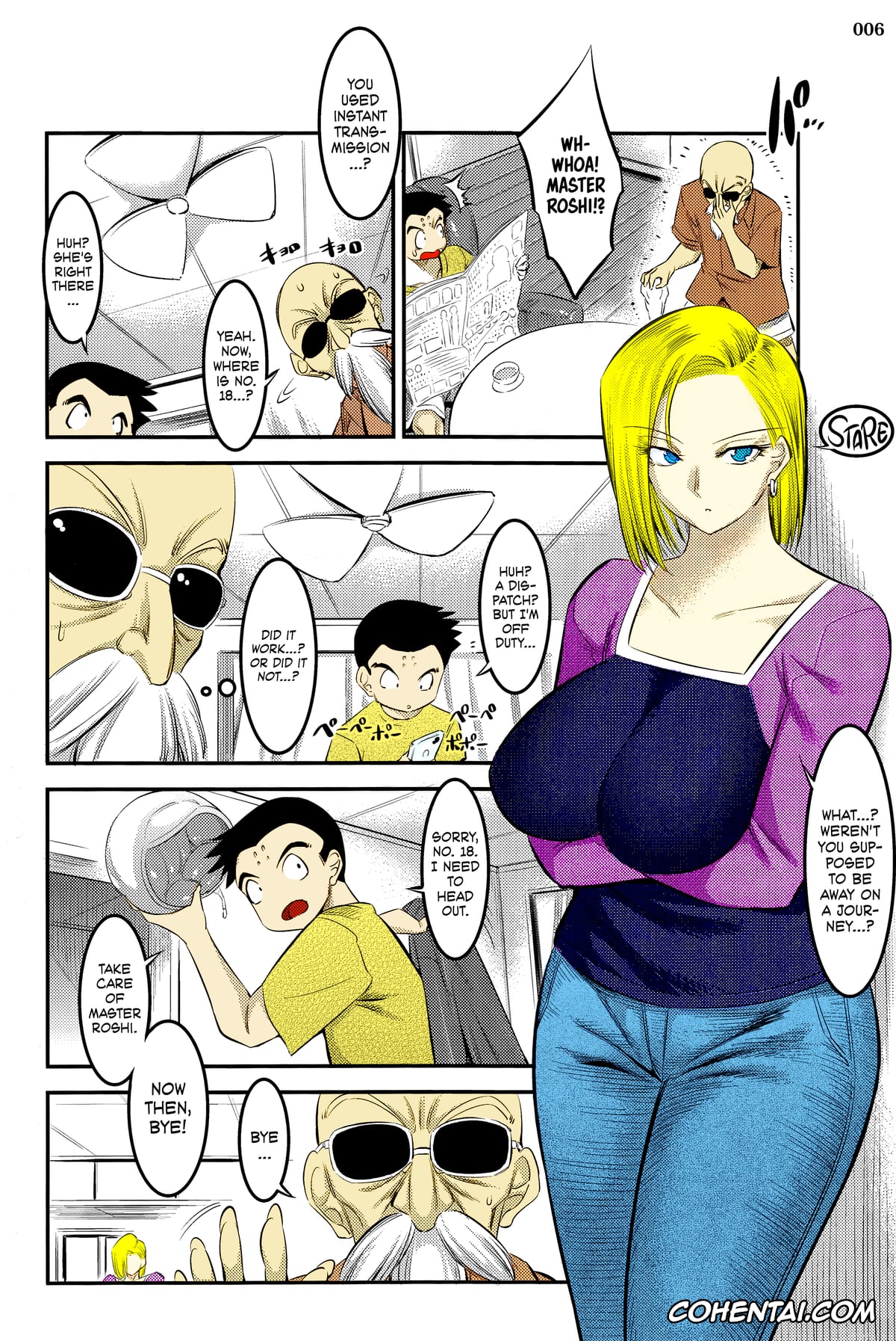 Dragon Ball Z porno, Android 18 porno, Master Roshi porno, 18-gou ni Mainichi Muriyari Semen Shiboritorareru Hon (Dragon Ball Z), pagina 5