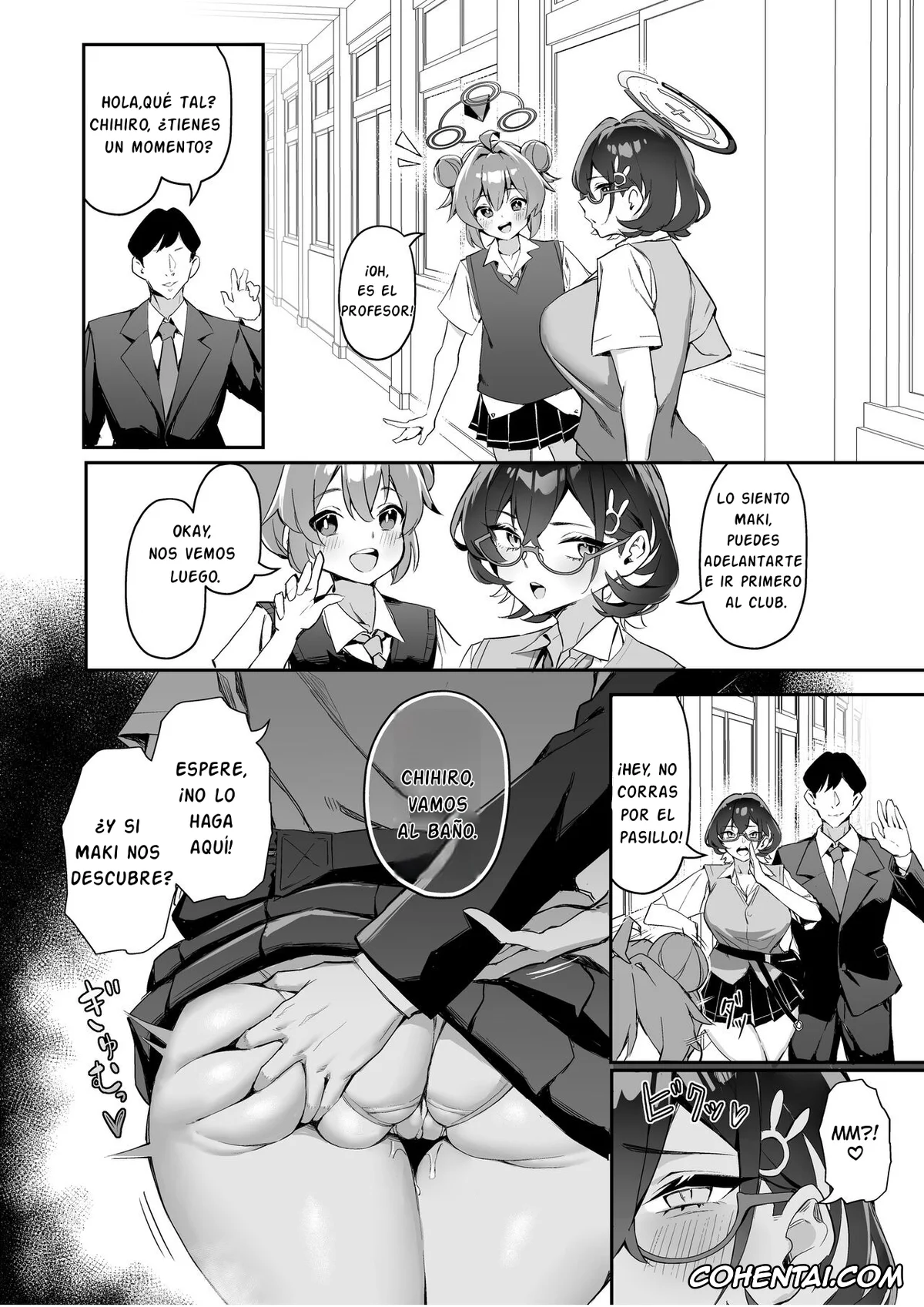 Blue Archive porno, Chihiro Kagami porno, Sensei porno, FUCK THE HACKER. | CULEANDOME A LA HACKER. (Blue Archive), pagina 5
