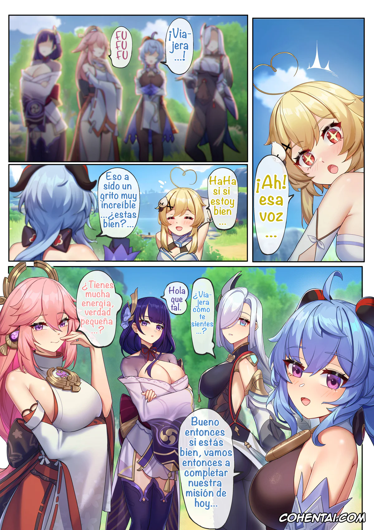 Genshin Impact porno, Ganyu porno, Lumine porno, Shenhe porno, Yae Miko porno, Teyvat ni Teni Shitara, Chimyaku Ijou de Minna Les ni Nacchatta (Genshin Impact), pagina 5