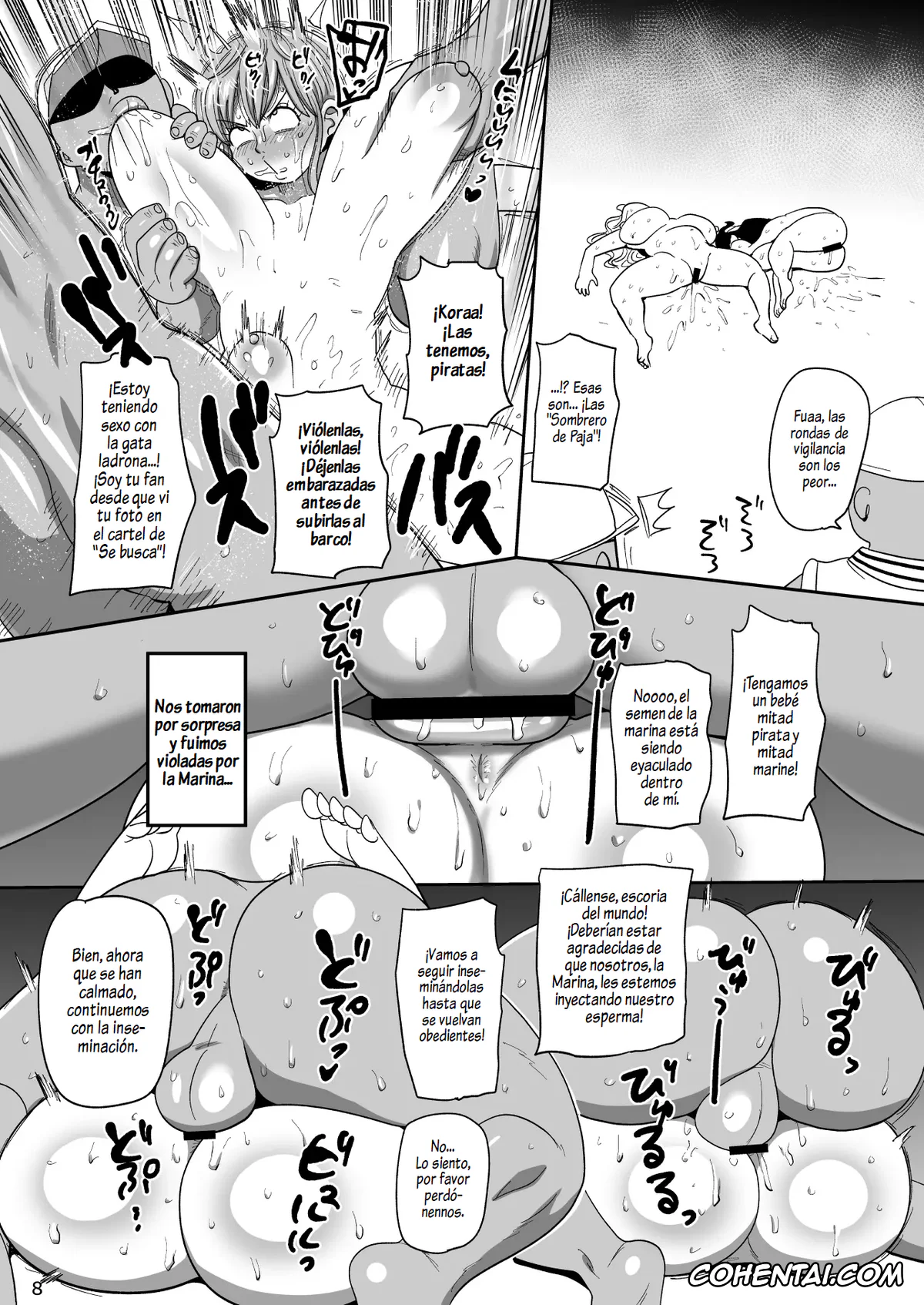 One Piece porno, Nami porno, Nico Robin porno, Nico Robin vs Massage Oji-san (One Piece), pagina 8