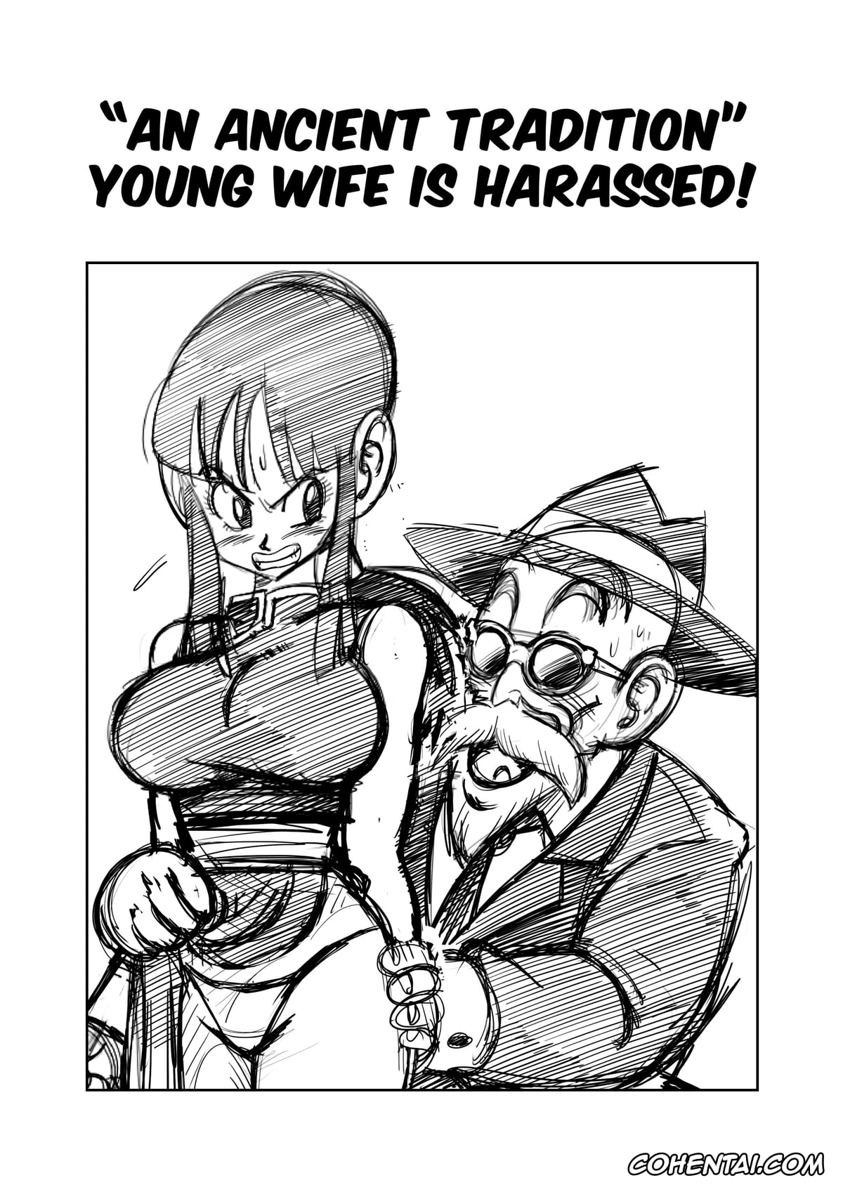 Dragon Ball hentai, Chi Chi hentai, Master Roshi hentai, «An Ancient Tradition» – Young Wife Is Harassed! (Dragon Ball), pagina 3