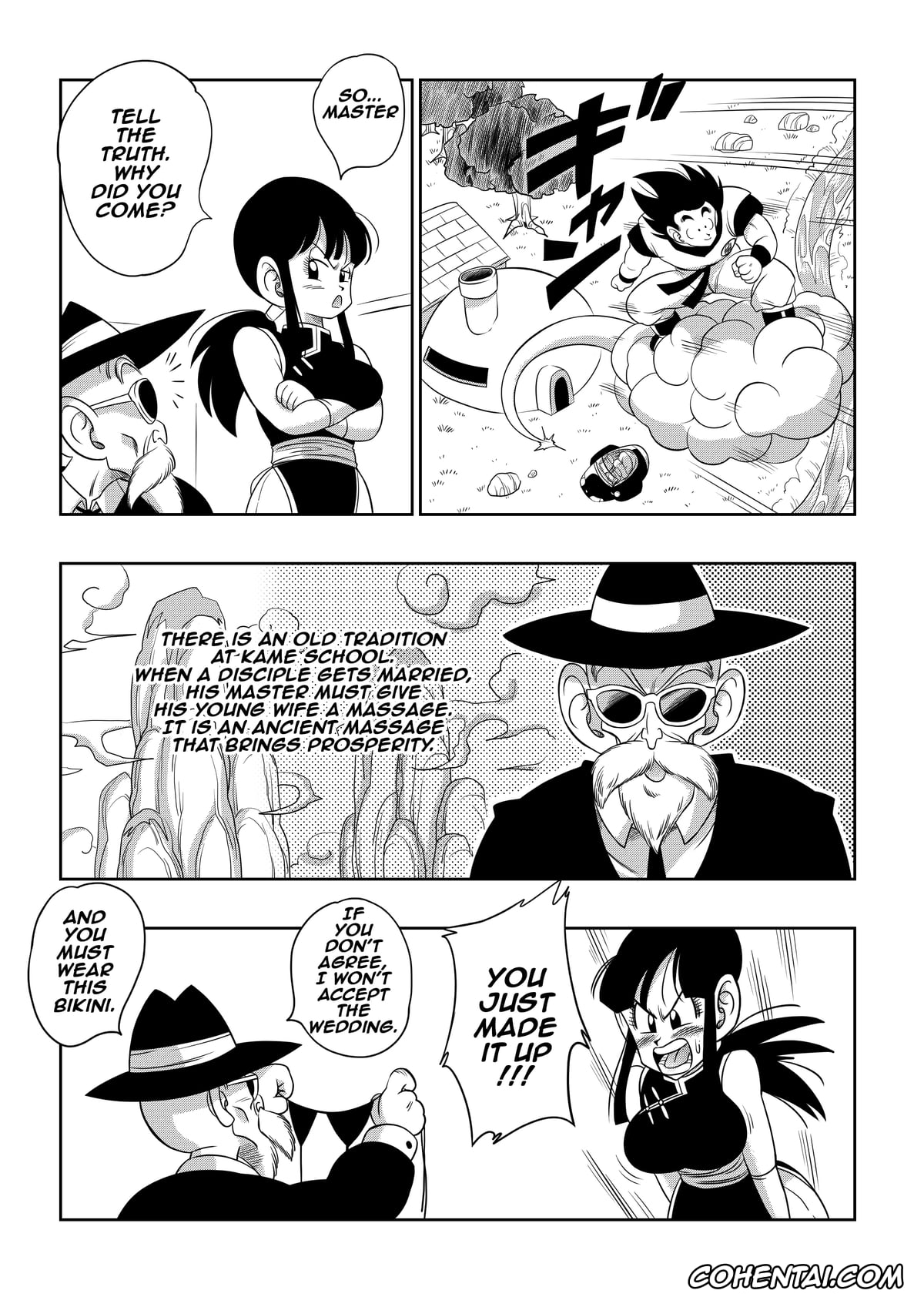 Dragon Ball hentai, Chi Chi hentai, Master Roshi hentai, «An Ancient Tradition» – Young Wife Is Harassed! (Dragon Ball), pagina 6