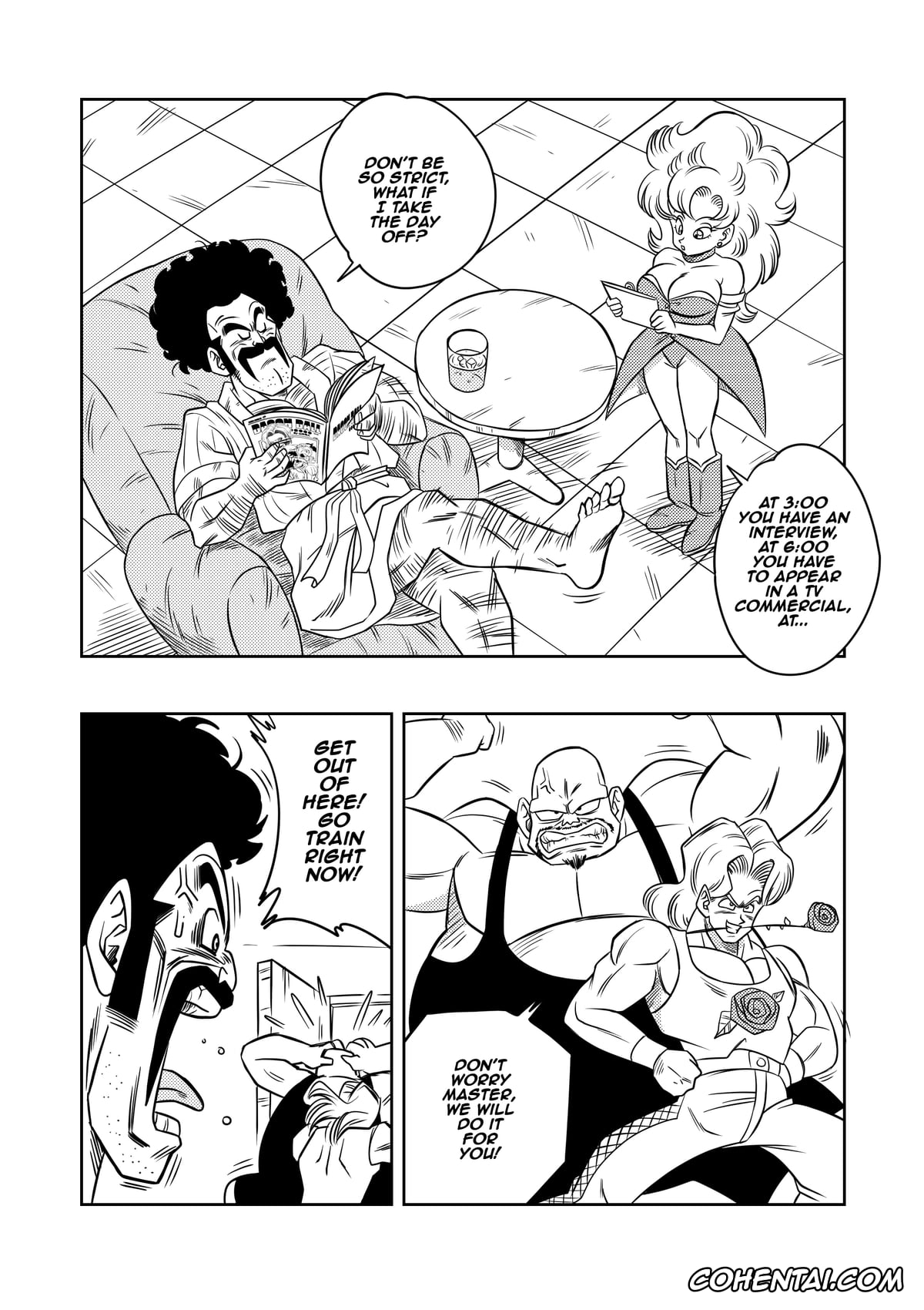 Dragon Ball Z hentai, Mister Satan hentai, Piiza hentai, Mr. Satan’s Secret Training (Dragon Ball Z), pagina 3