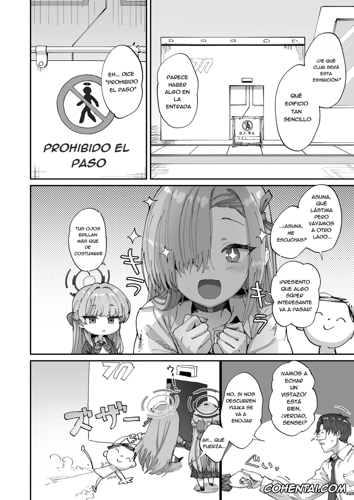 Blue Archive hentai, Asuna Ichinose hentai, Sensei hentai, Toki Asuma hentai, Asuna to Toki to Sex Shinai to Derarenai Heya (Blue Archive), pagina 3