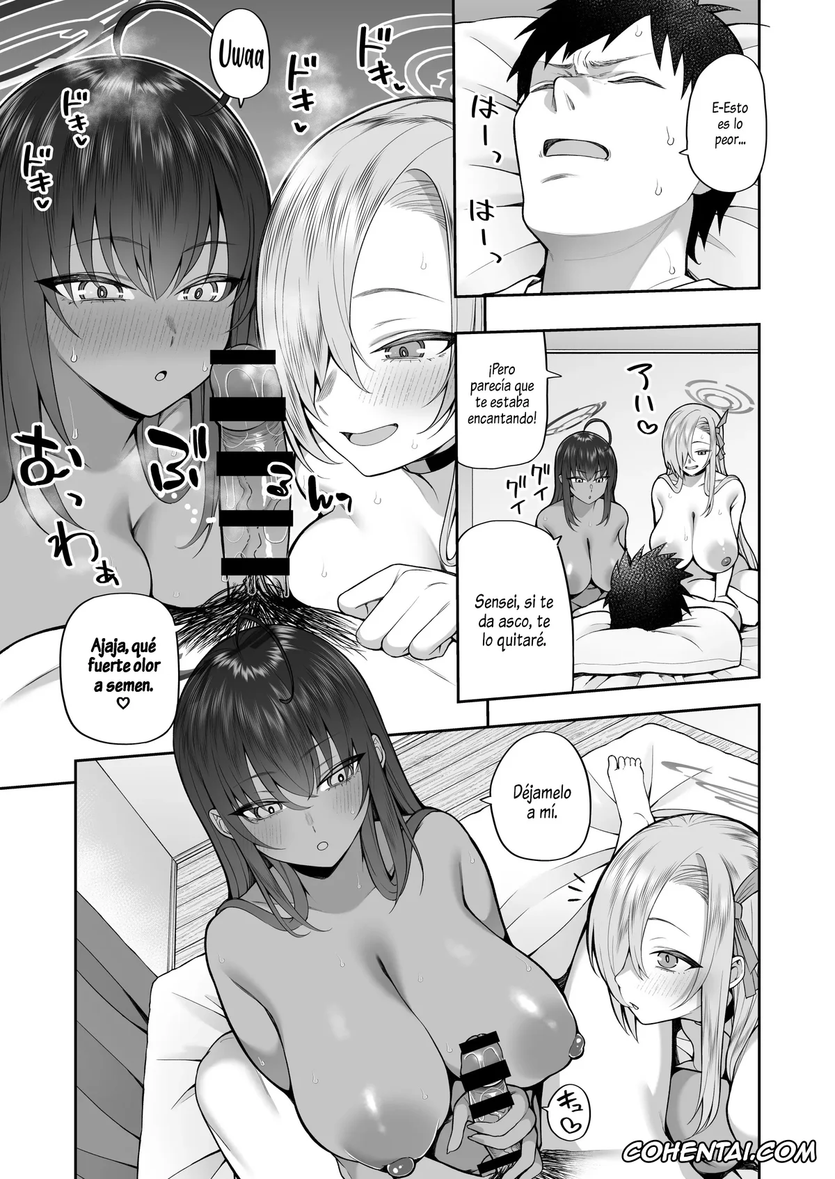 Blue Archive xxx, Asuna Ichinose xxx, Karin Kakudate xxx, Sensei xxx, Yowami to Musuko o Nigirareta! (Blue Archive), pagina 10