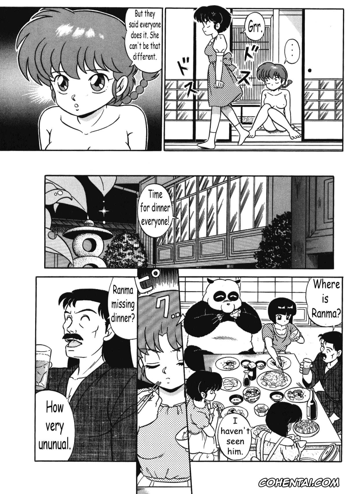 Ranma 1/2 xxx, Akane Tendo xxx, Happosai xxx, Kasumi Tendo xxx, Nabiki Tendo xxx, Ranma Saotome xxx, Tendou-ke no Musume-tachi Vol. 3 (Ranma 1/2), pagina 16